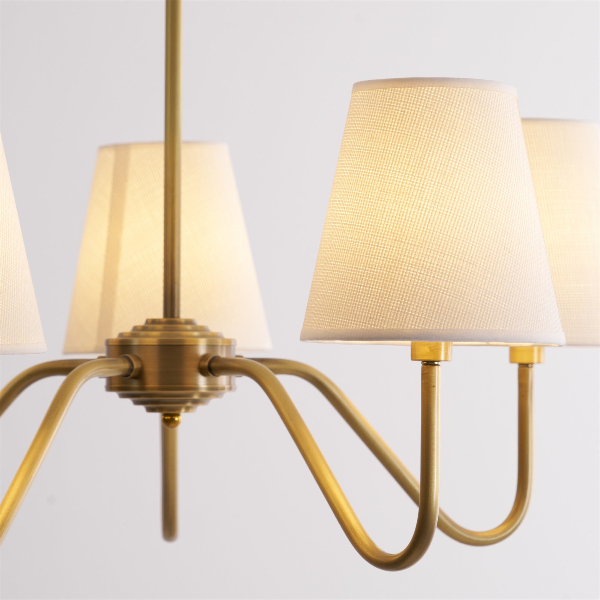 Viraean Vintage Industrial Brass Fabric Chandelier - Letslighting
