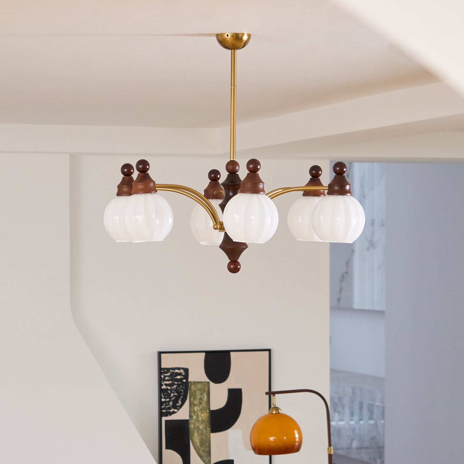 Lustra Chandelier Blossom with Glass Shades - Letslighting