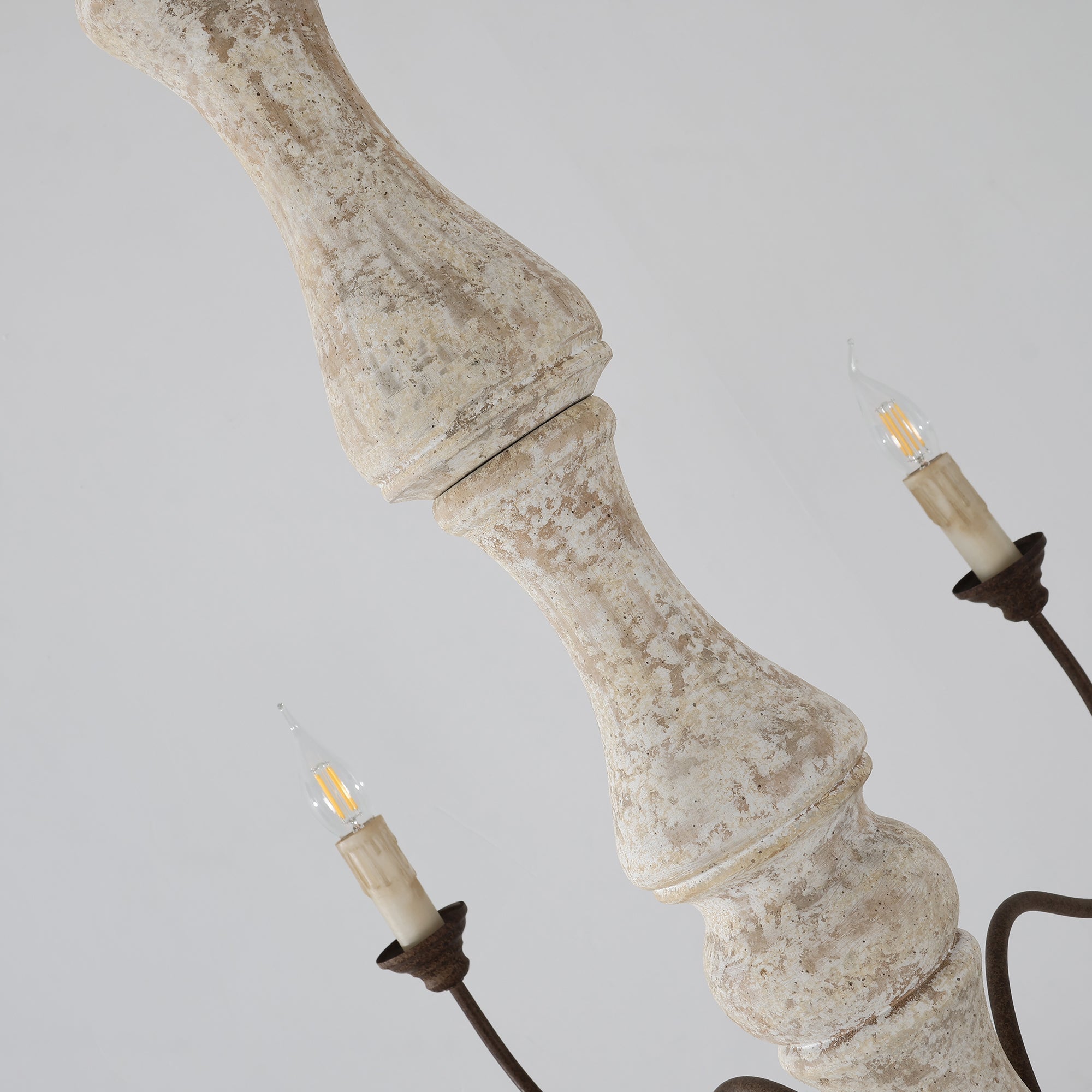 Emirel Vintage 8-Light Candle Wooden Chandelier - Letslighting
