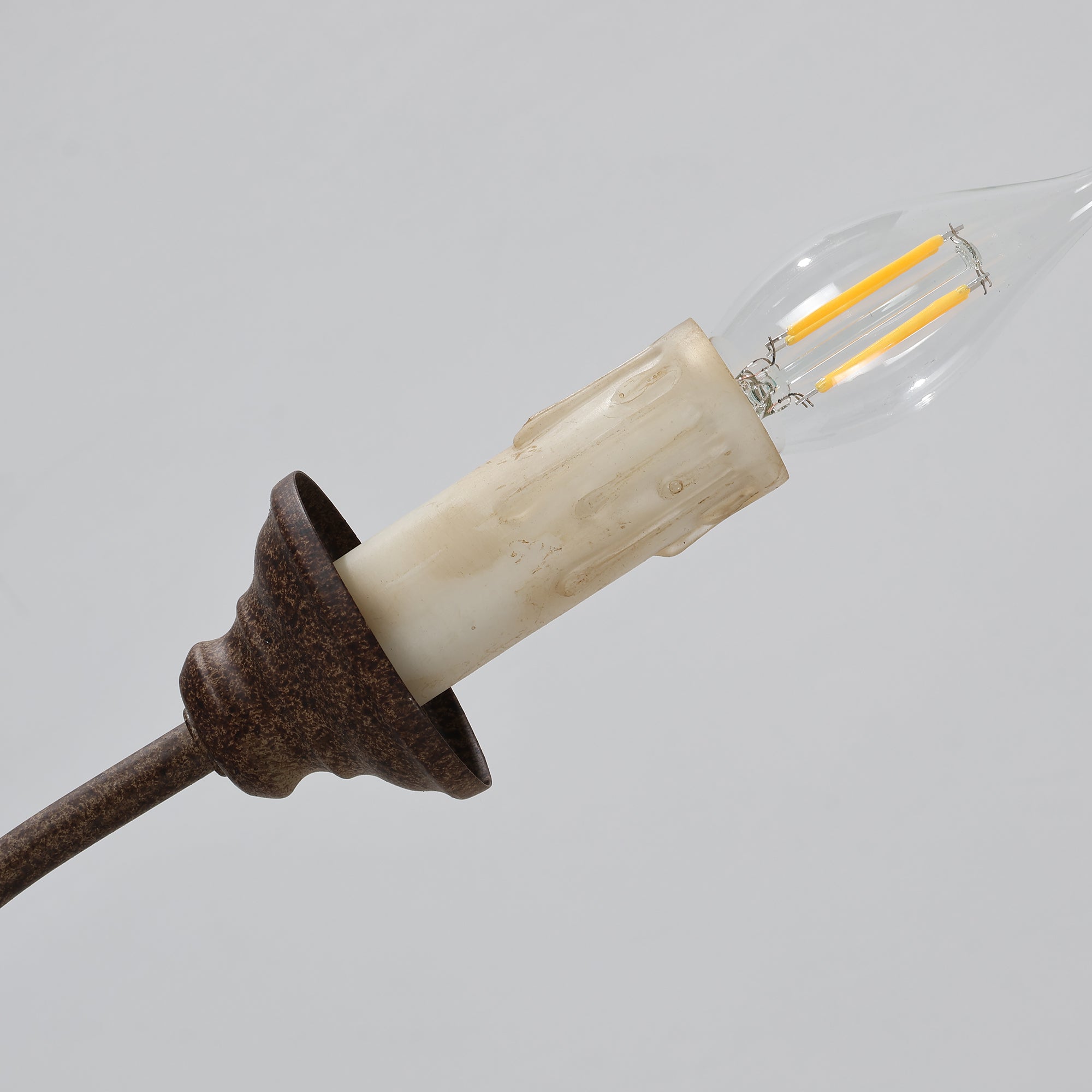 Emirel Vintage 8-Light Candle Wooden Chandelier - Letslighting
