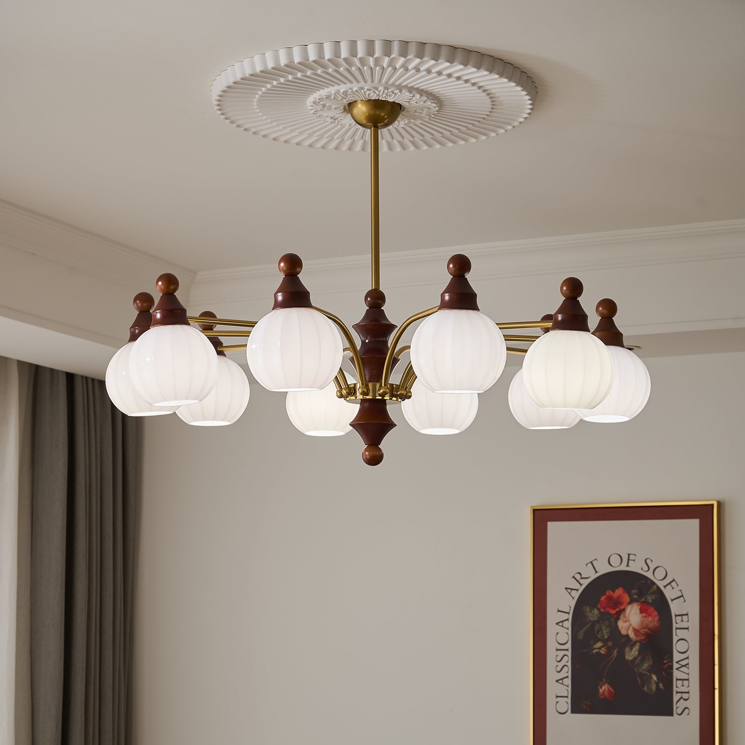Lustra Chandelier Blossom with Glass Shades - Letslighting