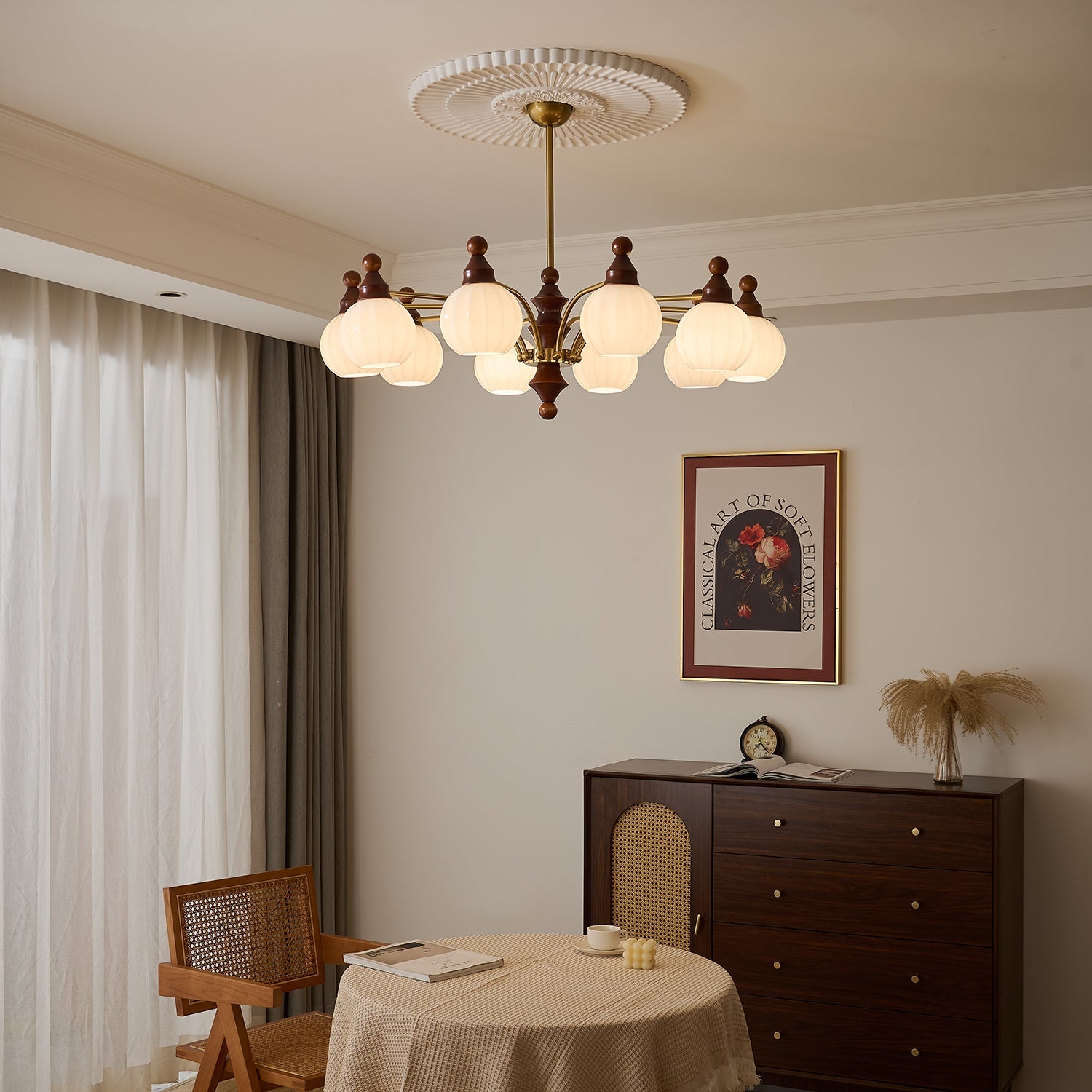Lustra Chandelier Blossom with Glass Shades - Letslighting