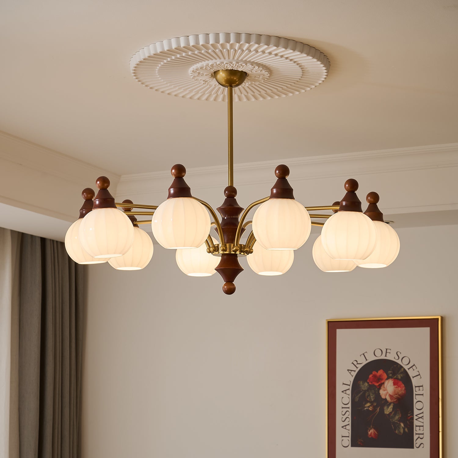 Lustra Chandelier Blossom with Glass Shades - Letslighting