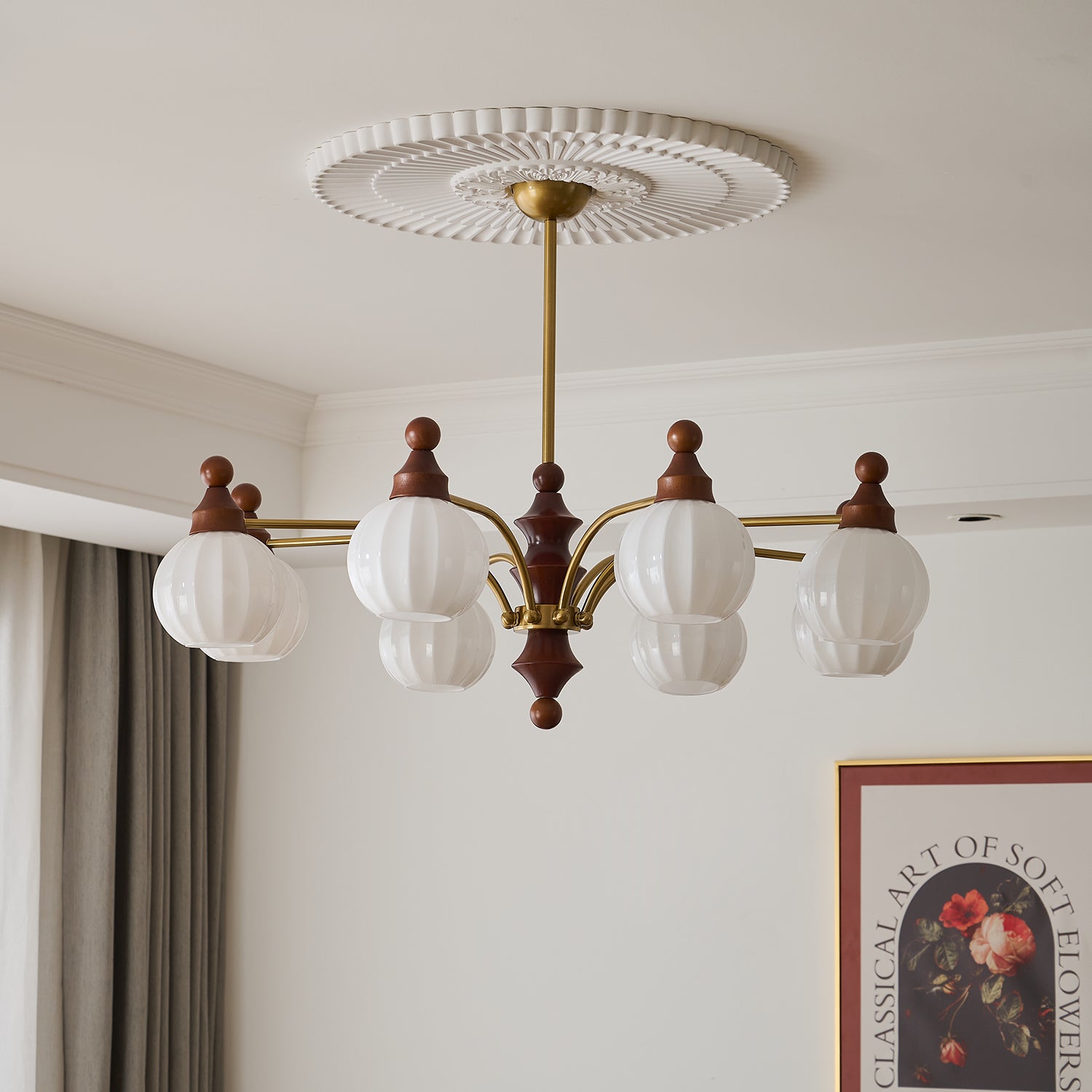 Lustra Chandelier Blossom with Glass Shades - Letslighting