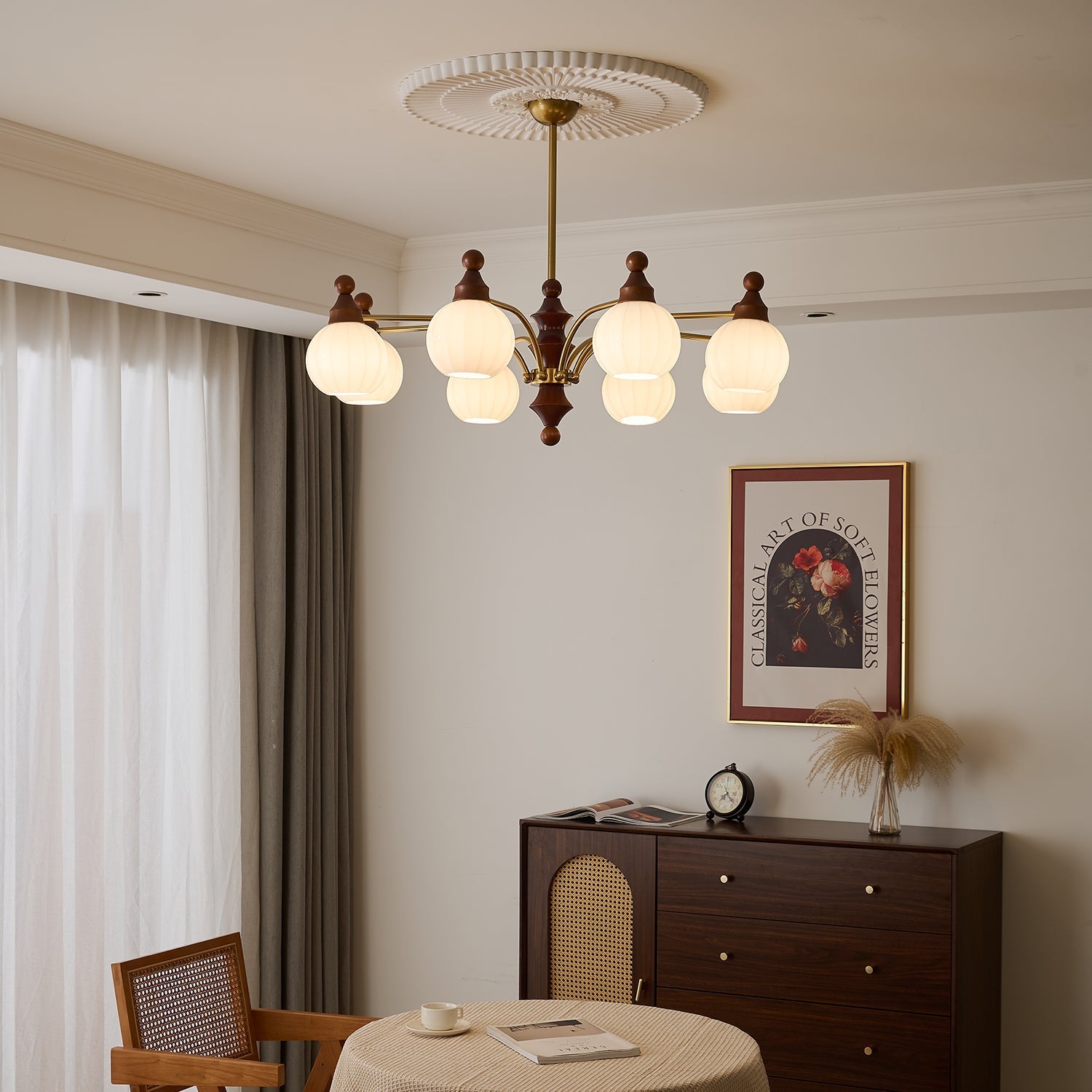 Lustra Chandelier Blossom with Glass Shades - Letslighting