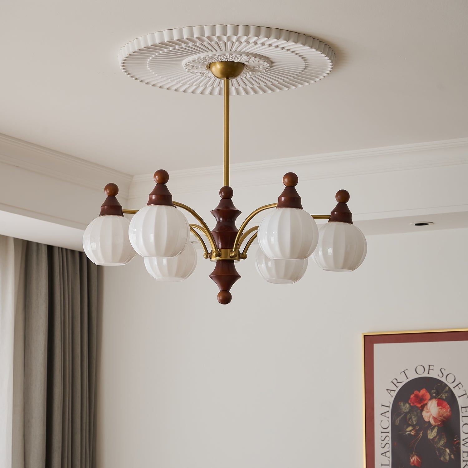 Lustra Chandelier Blossom with Glass Shades - Letslighting