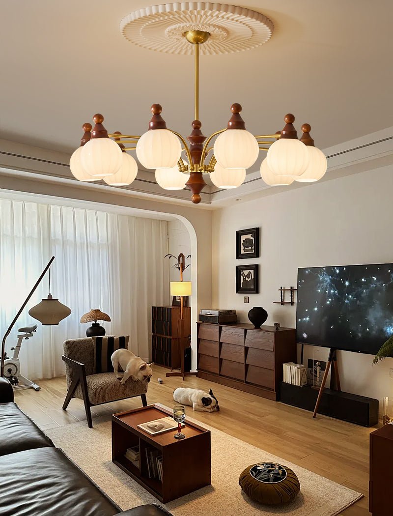 Lustra Chandelier Blossom with Glass Shades - Letslighting
