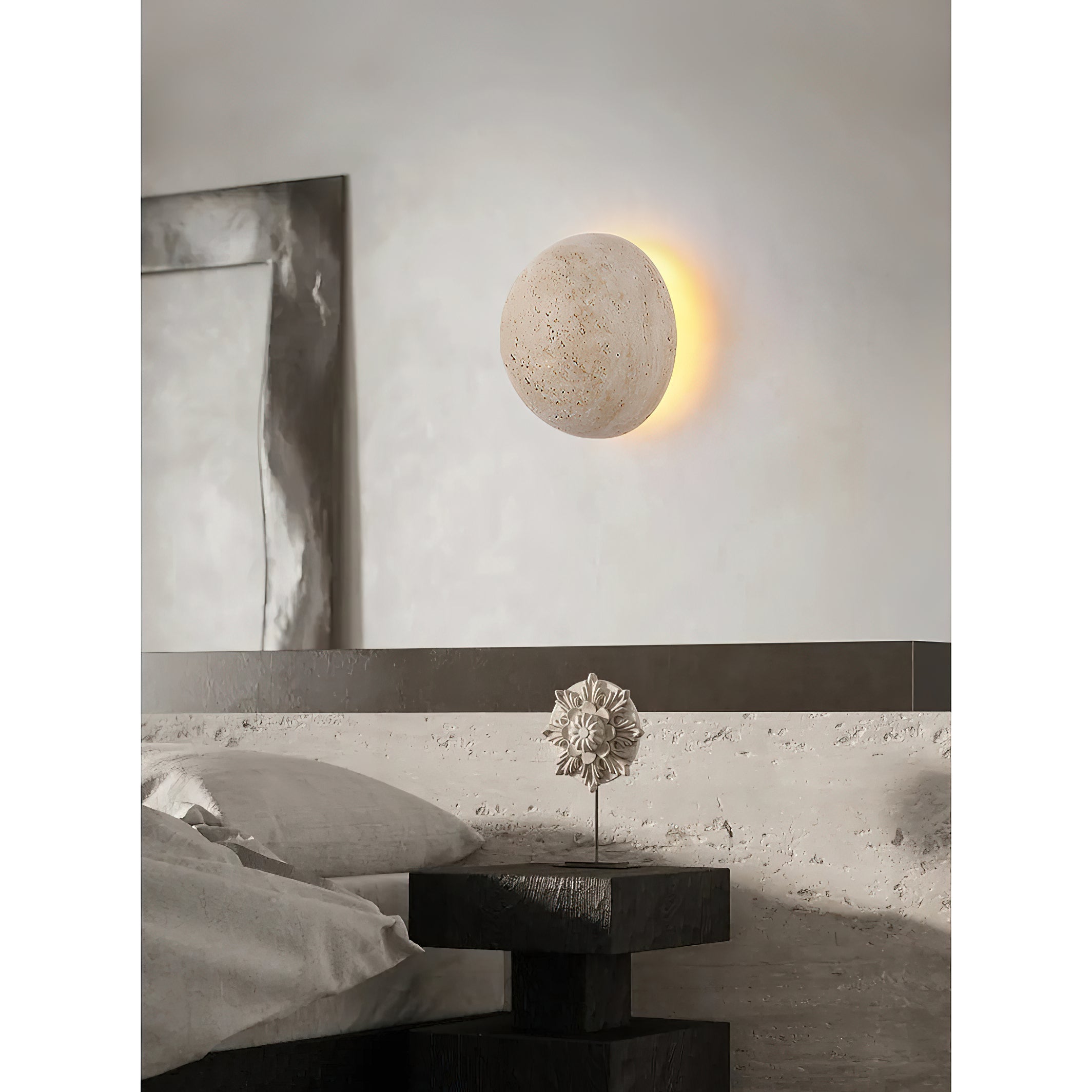 Cinorisra Modern Minimalist Stone Travertine Wall Lamp - Letslighting