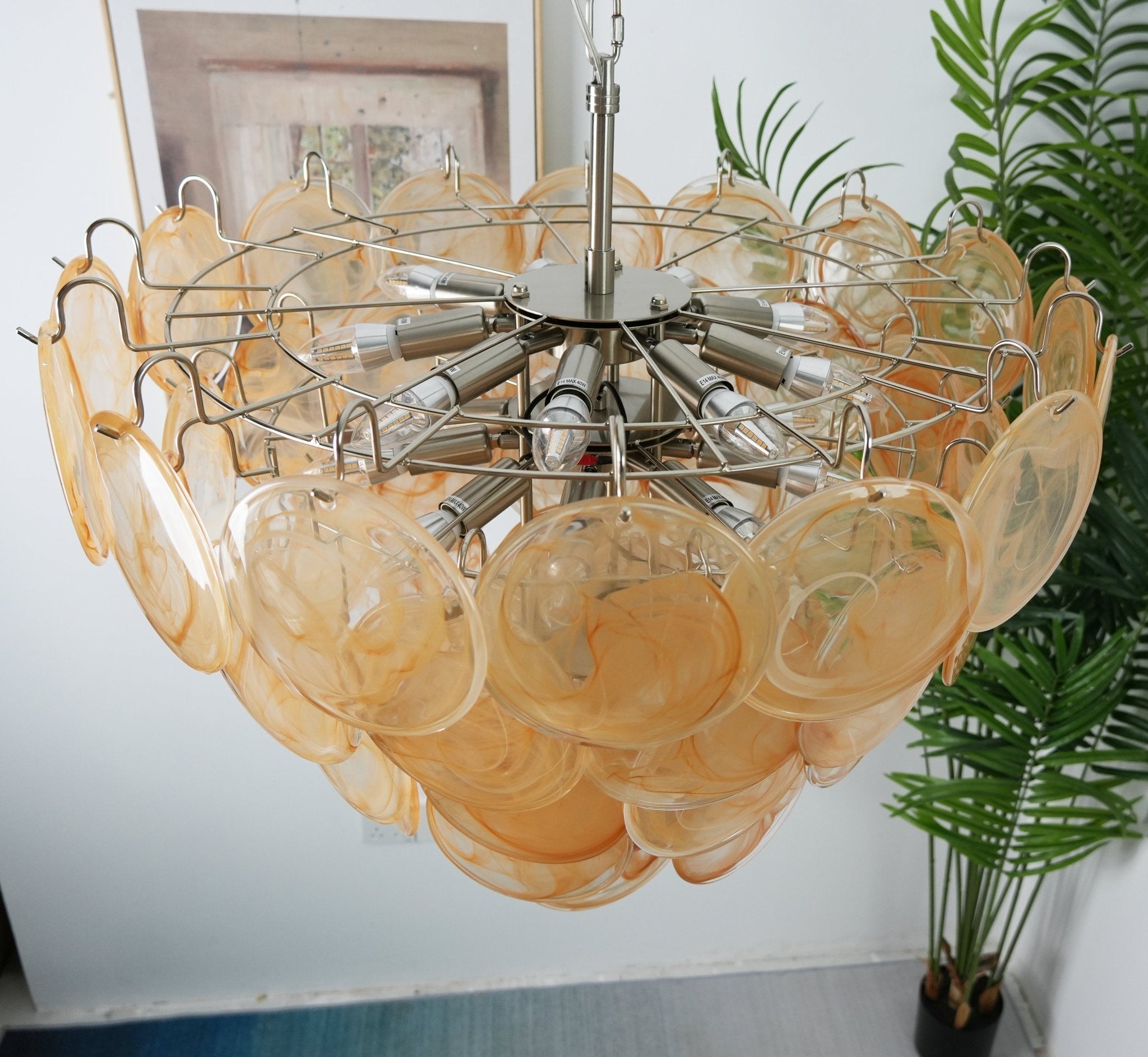 Aurora Chandelier Murano Glass Disc Classic - Letslighting