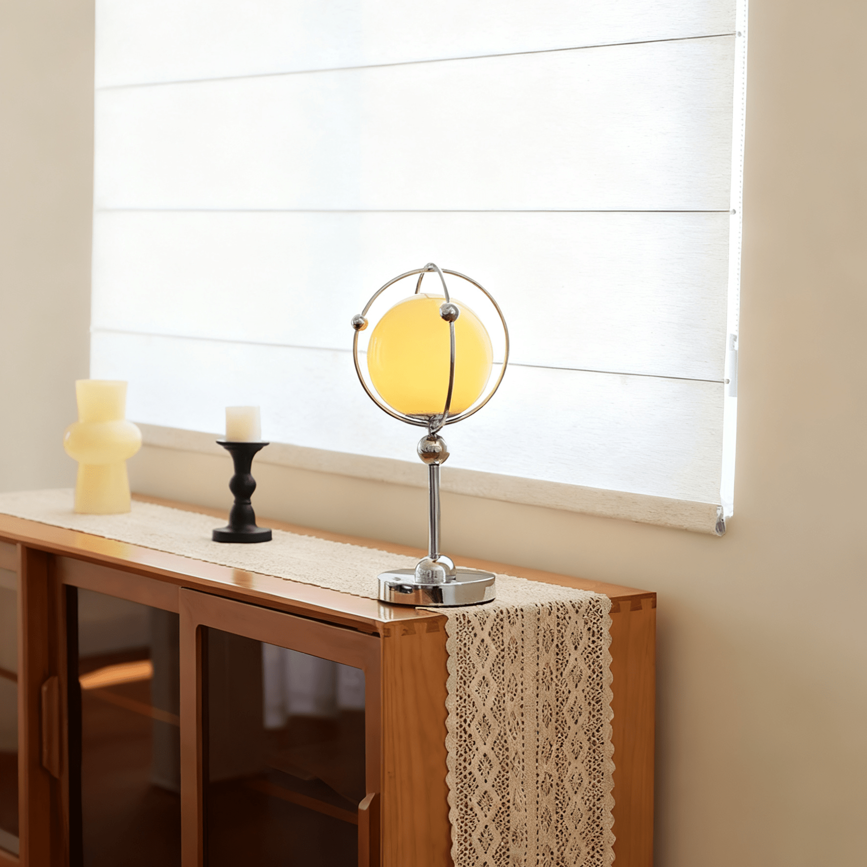 Orb Modern Metal & Glass Table Lamp