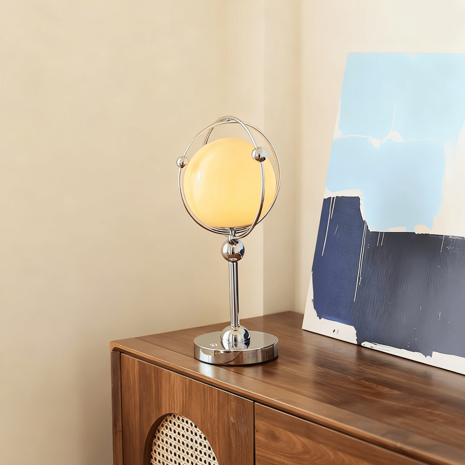 Orb Modern Metal & Glass Table Lamp