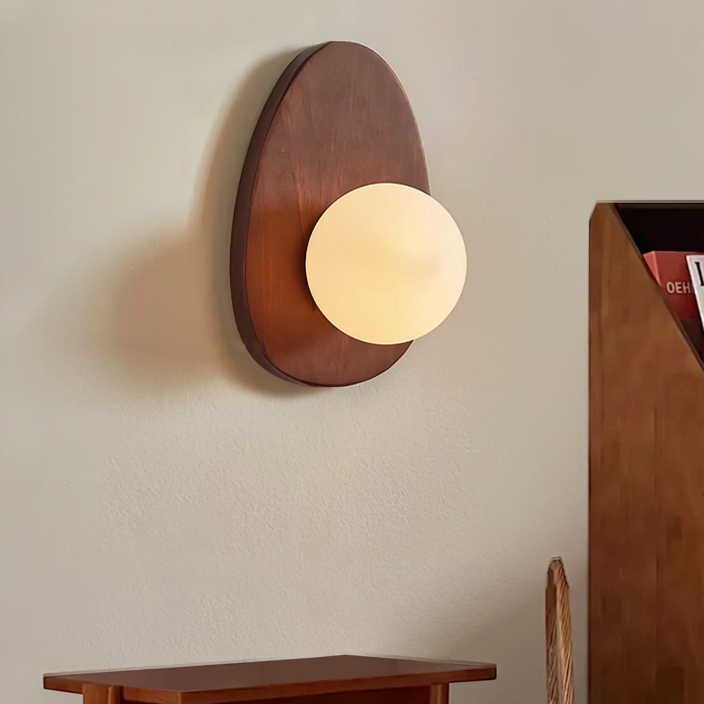 Ephael Premium Nordic Art Walnut Glass Wall Lamp - Letslighting