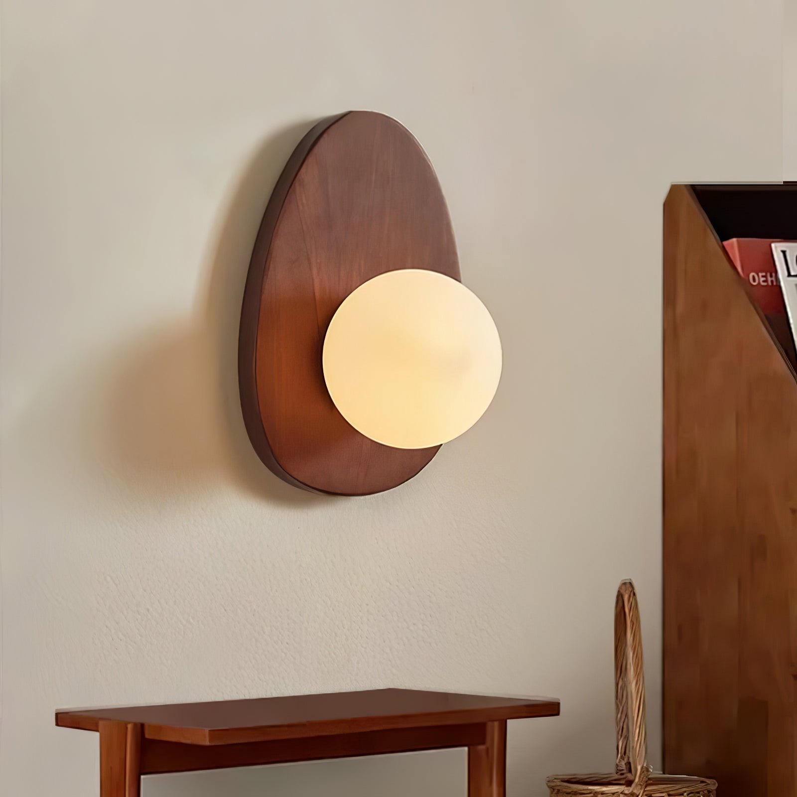 Ephael Premium Nordic Art Walnut Glass Wall Lamp - Letslighting
