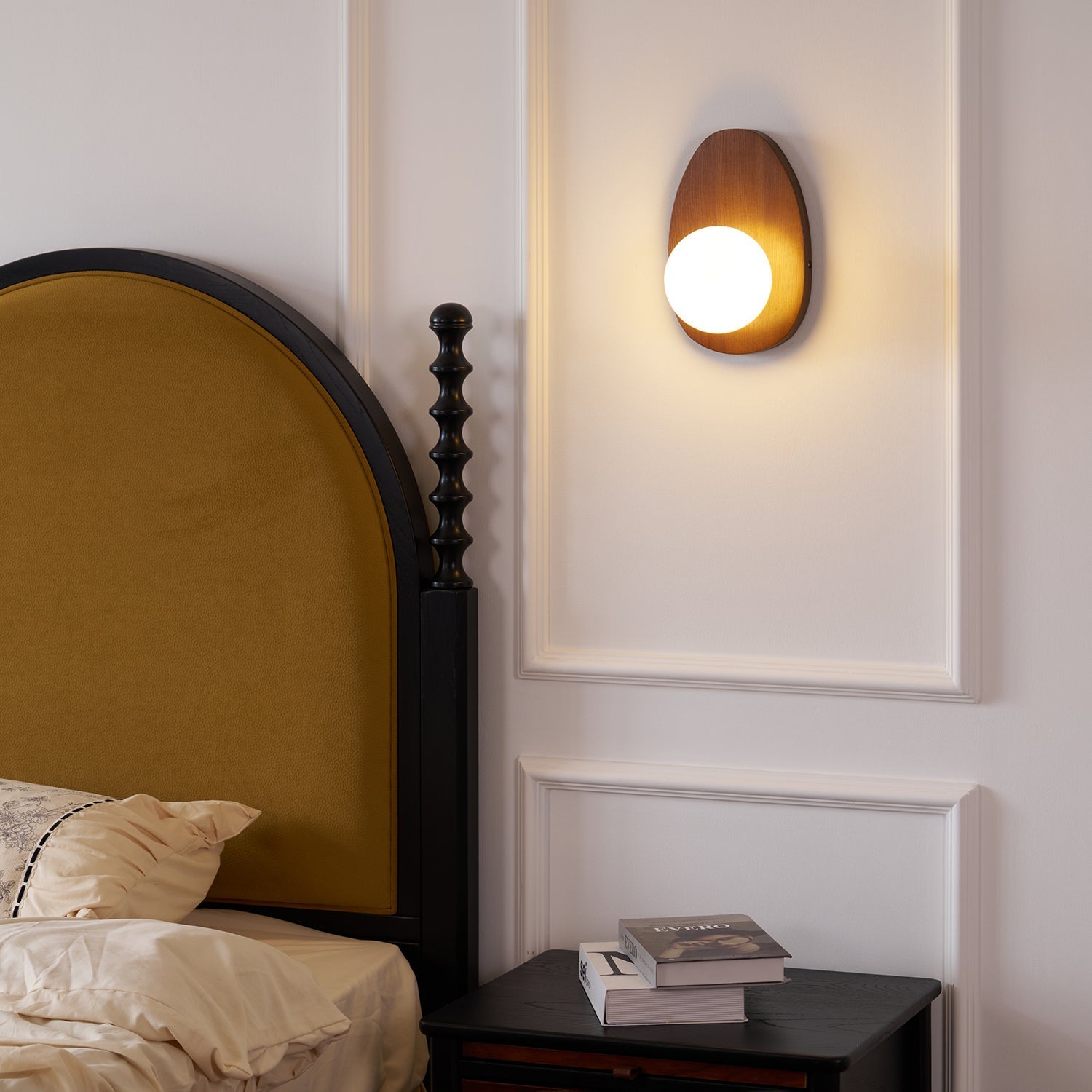 Ephael Premium Nordic Art Walnut Glass Wall Lamp - Letslighting