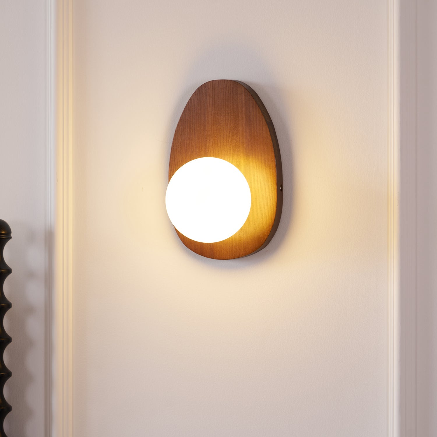 Ephael Premium Nordic Art Walnut Glass Wall Lamp - Letslighting