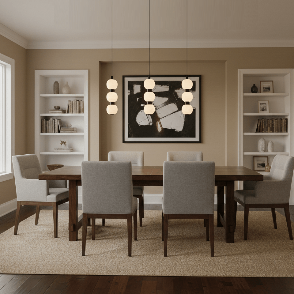 Orbique Modern Metal & Alabaster Pendant Light