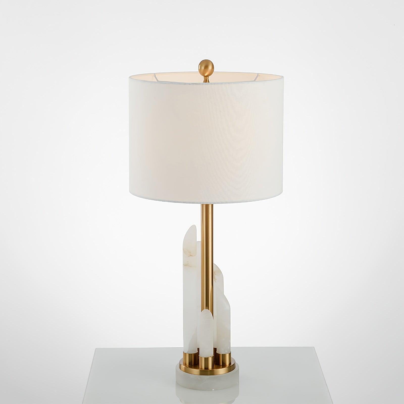 Olvenor Cylindrical Alabaster Table Lamp - Letslighting