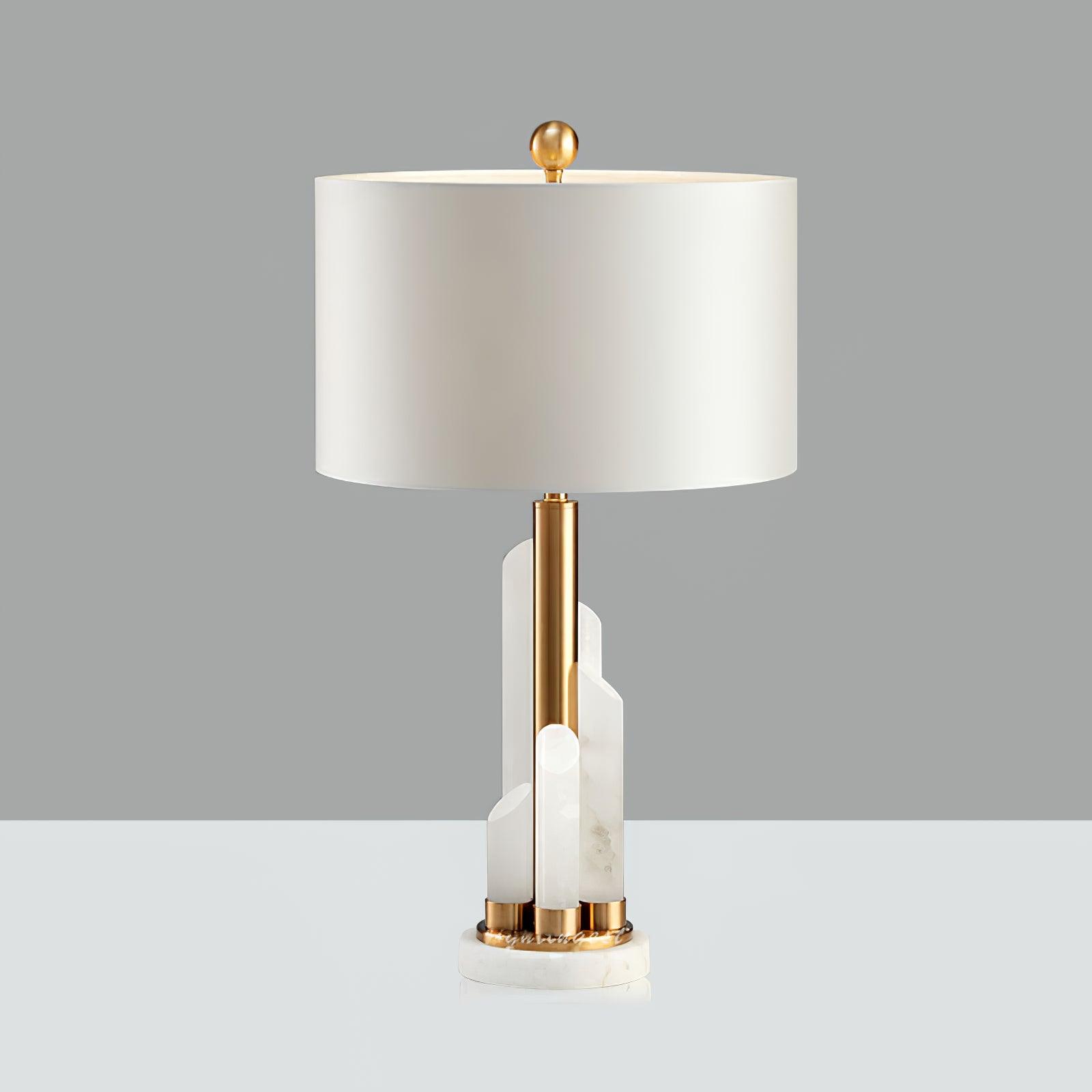 Olvenor Cylindrical Alabaster Table Lamp - Letslighting