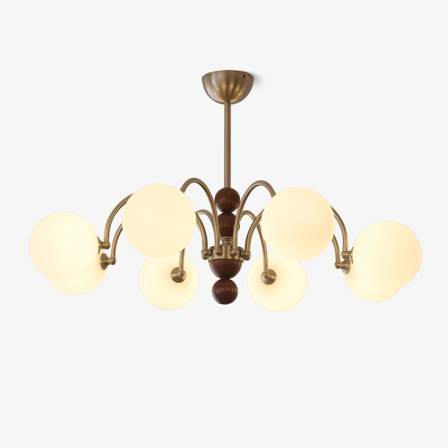 Orbital Premium Nordic Art Curve Wood Glass Chandelier - Letslighting