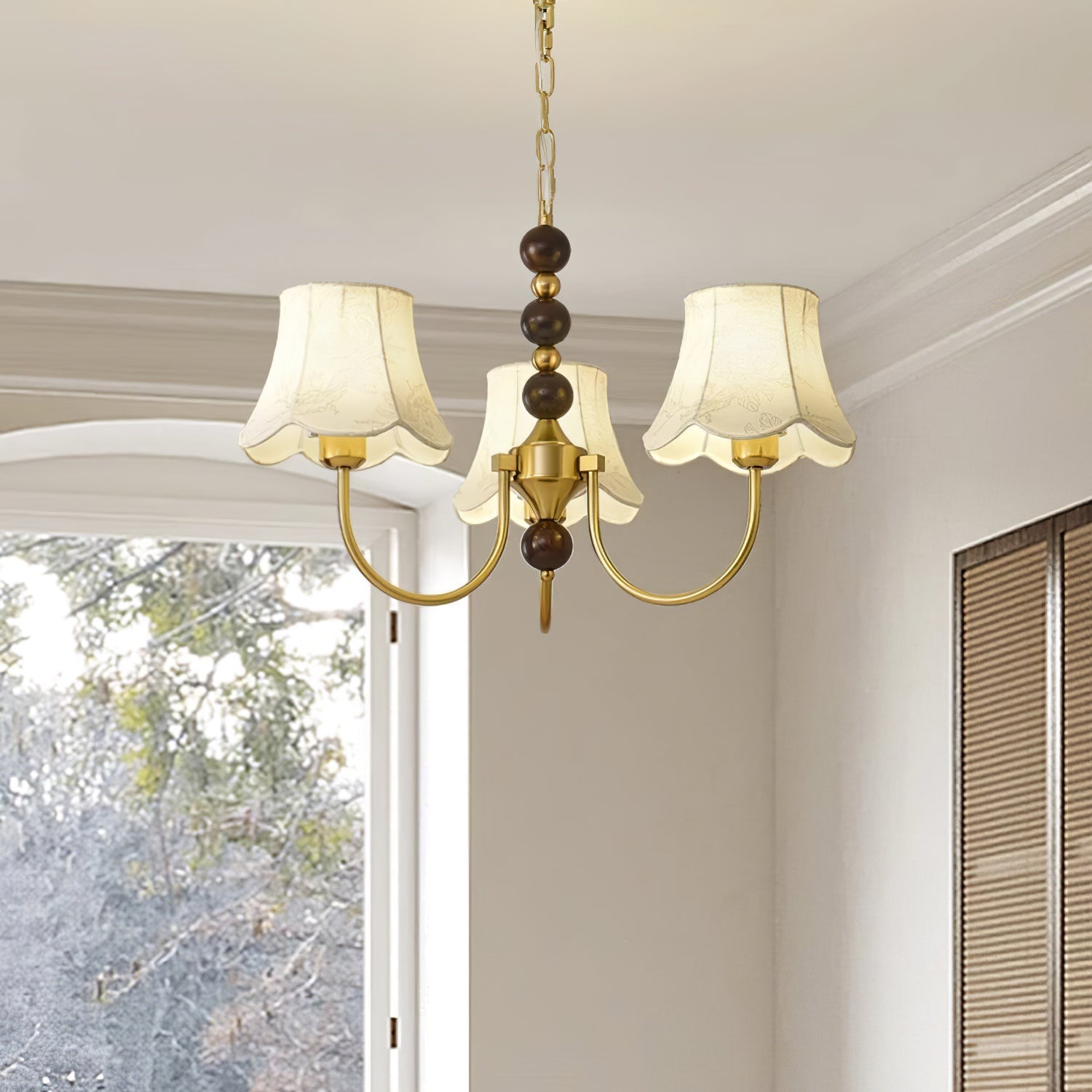 Orchid Chandelier Fabric Golden - Letslighting