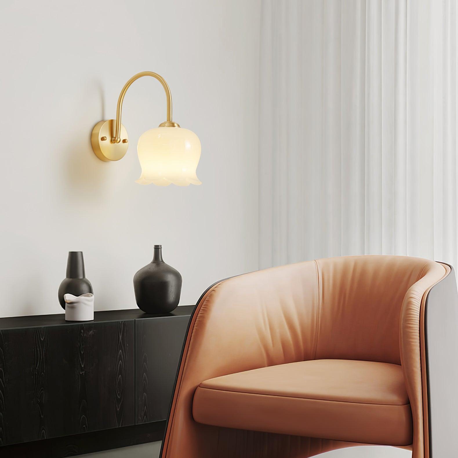 Avcarora Premium Nordic Art Brass Glass Wall Lamp - Letslighting