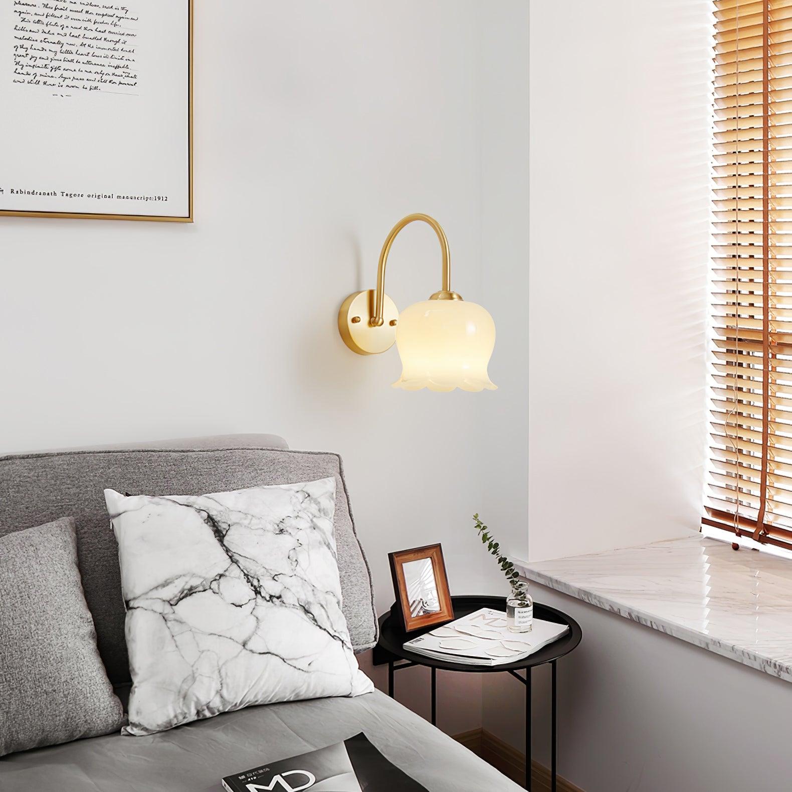 Avcarora Premium Nordic Art Brass Glass Wall Lamp - Letslighting