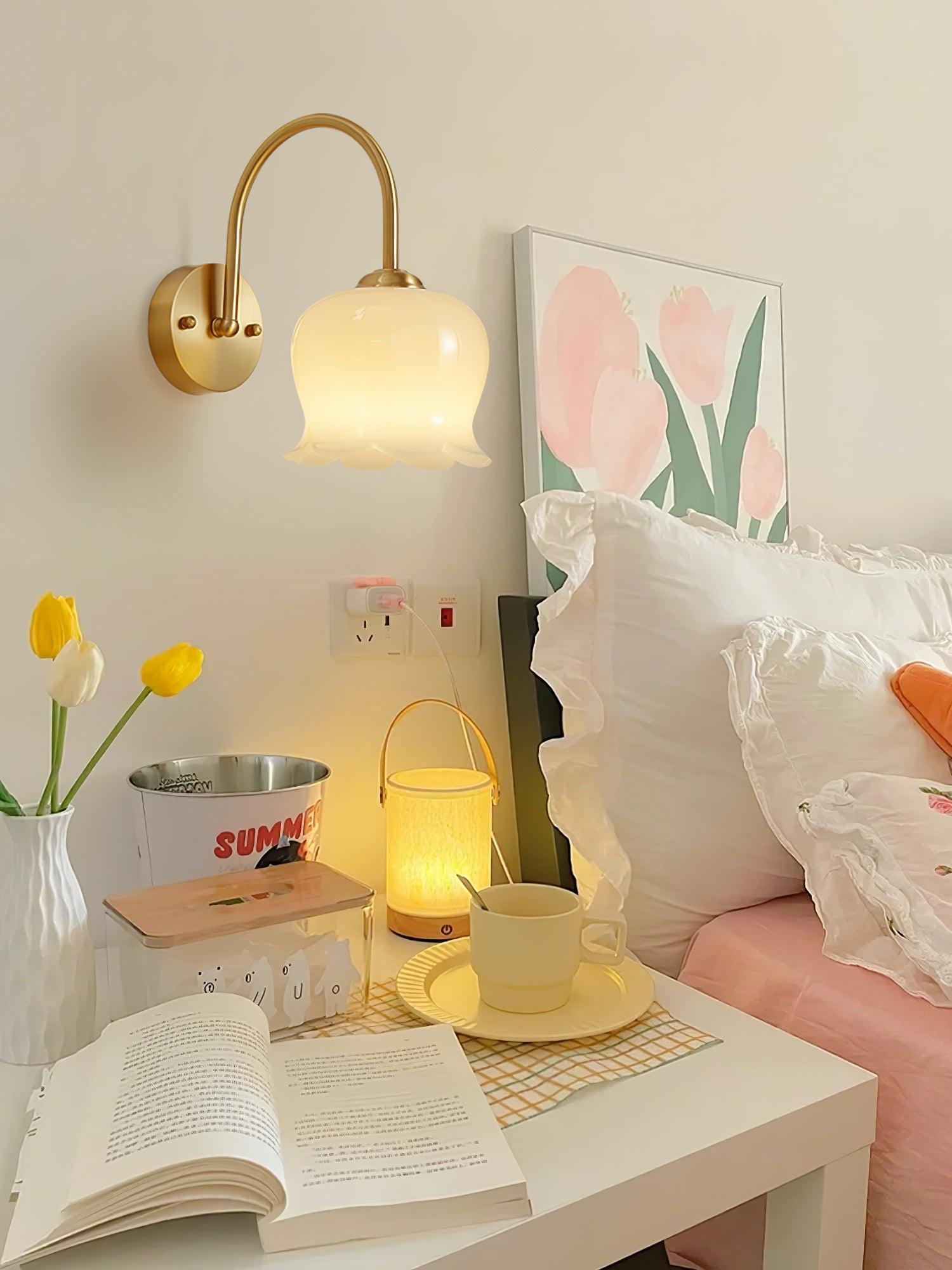Avcarora Premium Nordic Art Brass Glass Wall Lamp - Letslighting