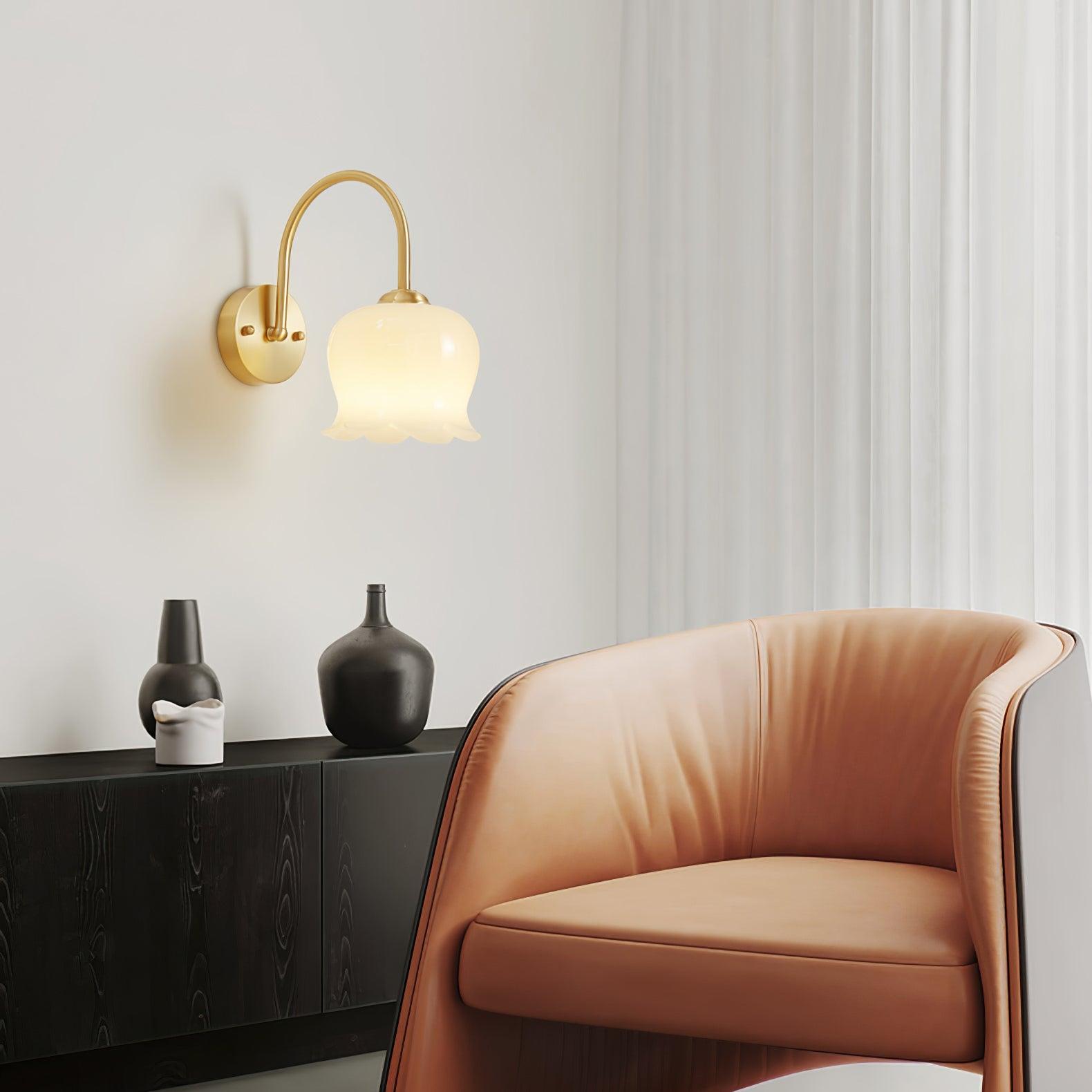 Avcarora Premium Nordic Art Brass Glass Wall Lamp - Letslighting