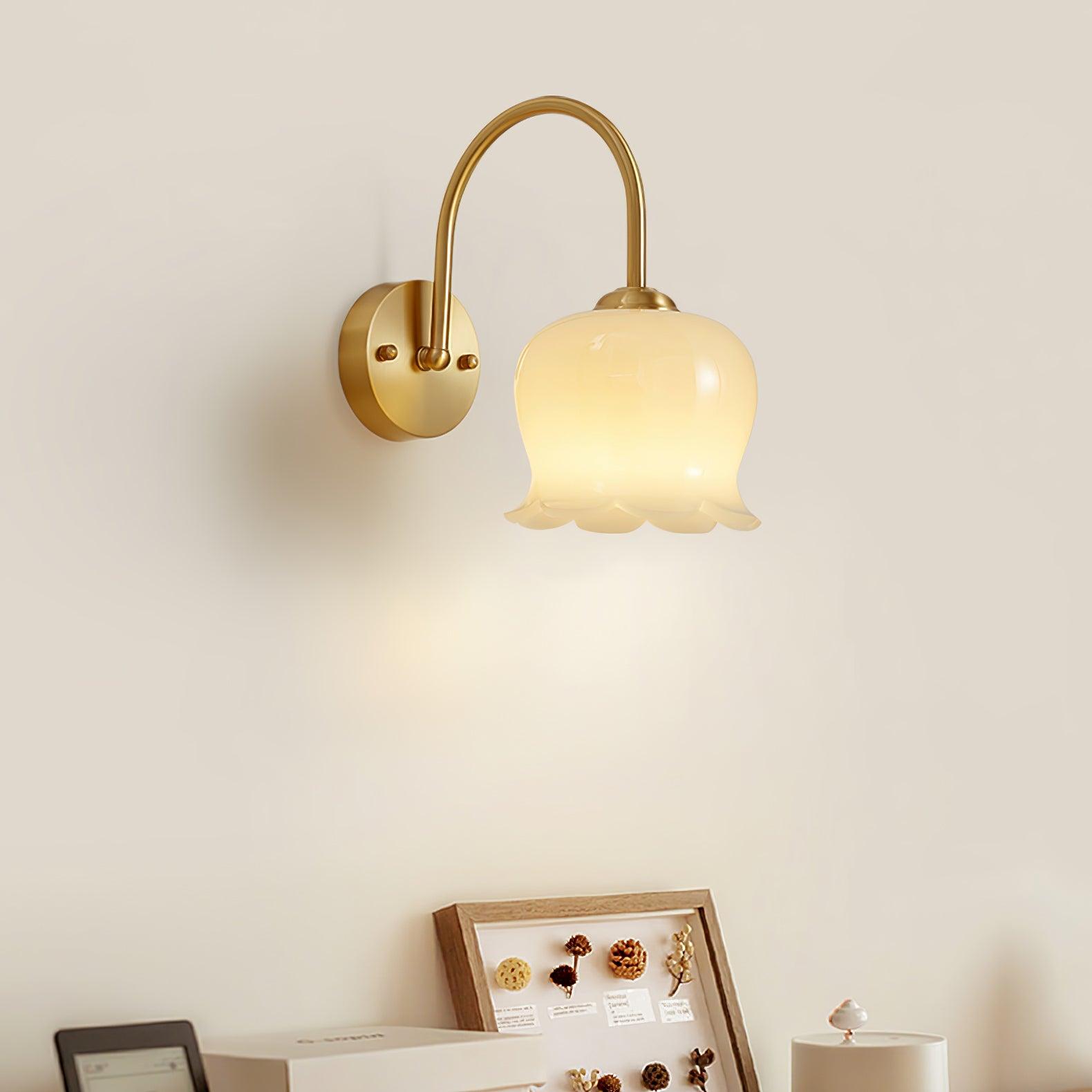 Avcarora Premium Nordic Art Brass Glass Wall Lamp - Letslighting