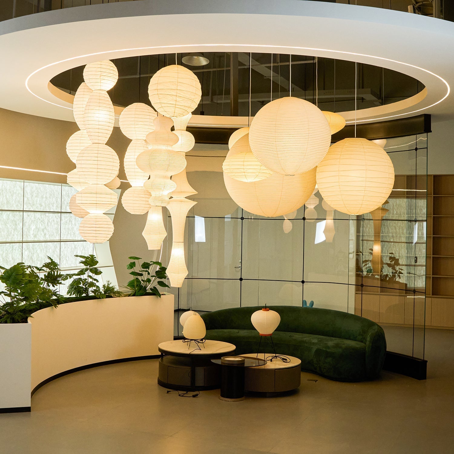 Ori Lantern Series Swag Pendant Lamp - Blowlighting