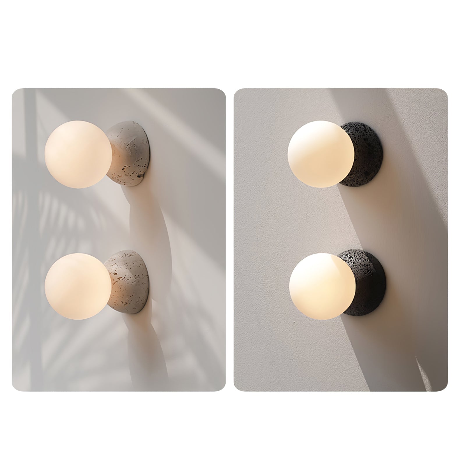 Lustra Wall Lamp Concrete Opal Glass - Letslighting