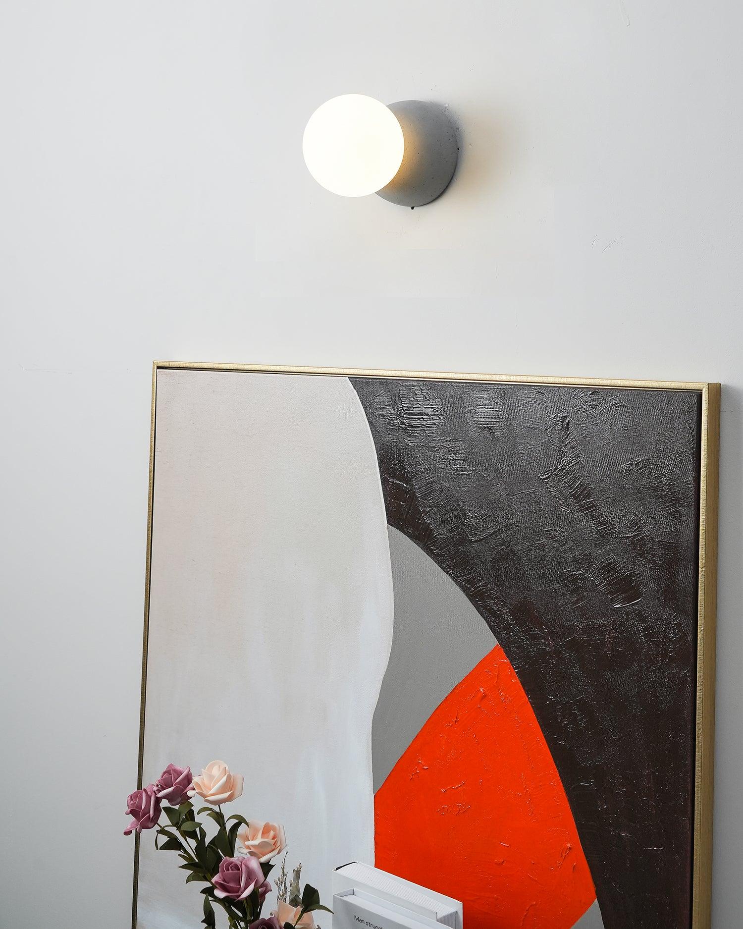 Lustra Wall Lamp Concrete Opal Glass - Letslighting