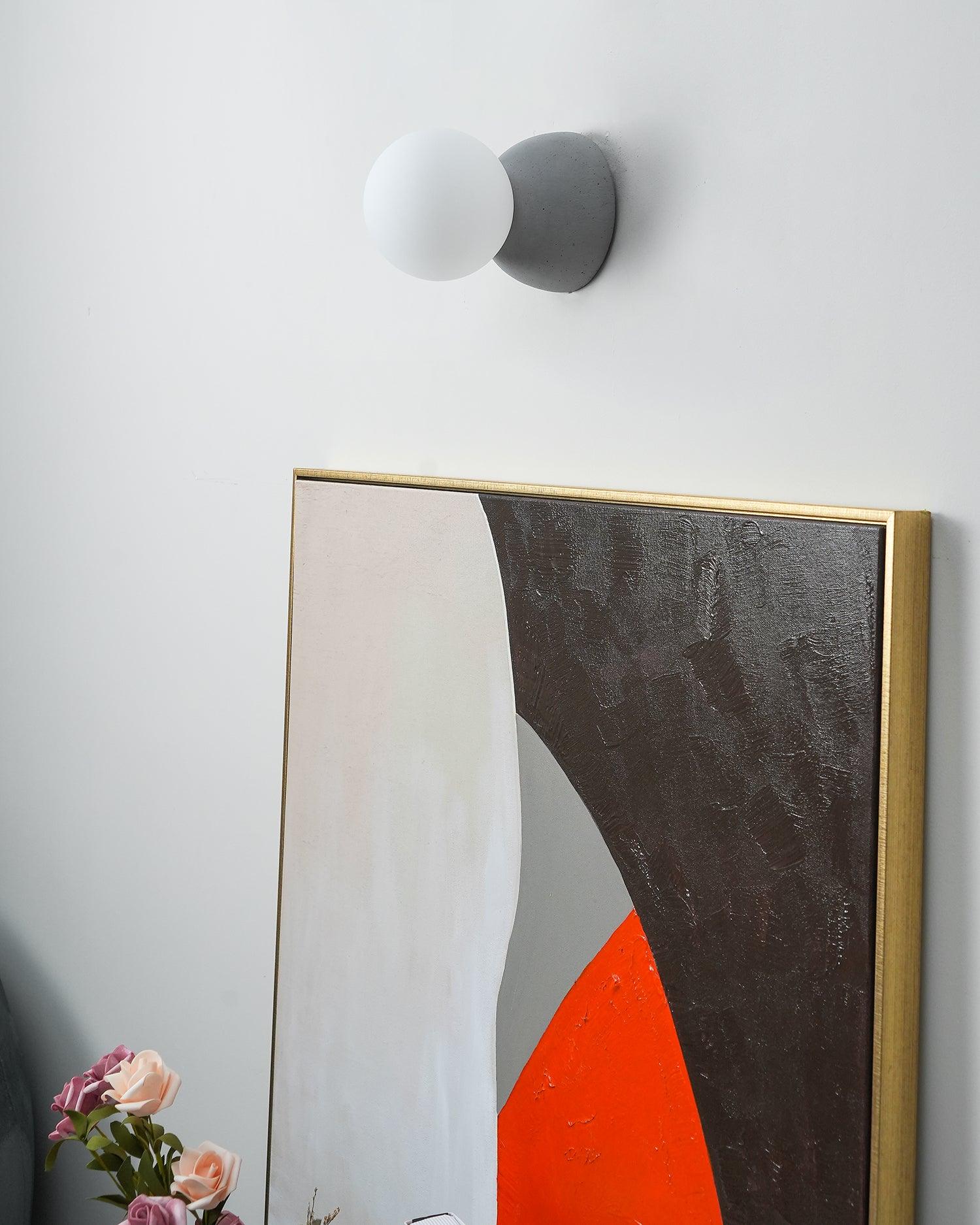 Lustra Wall Lamp Concrete Opal Glass - Letslighting