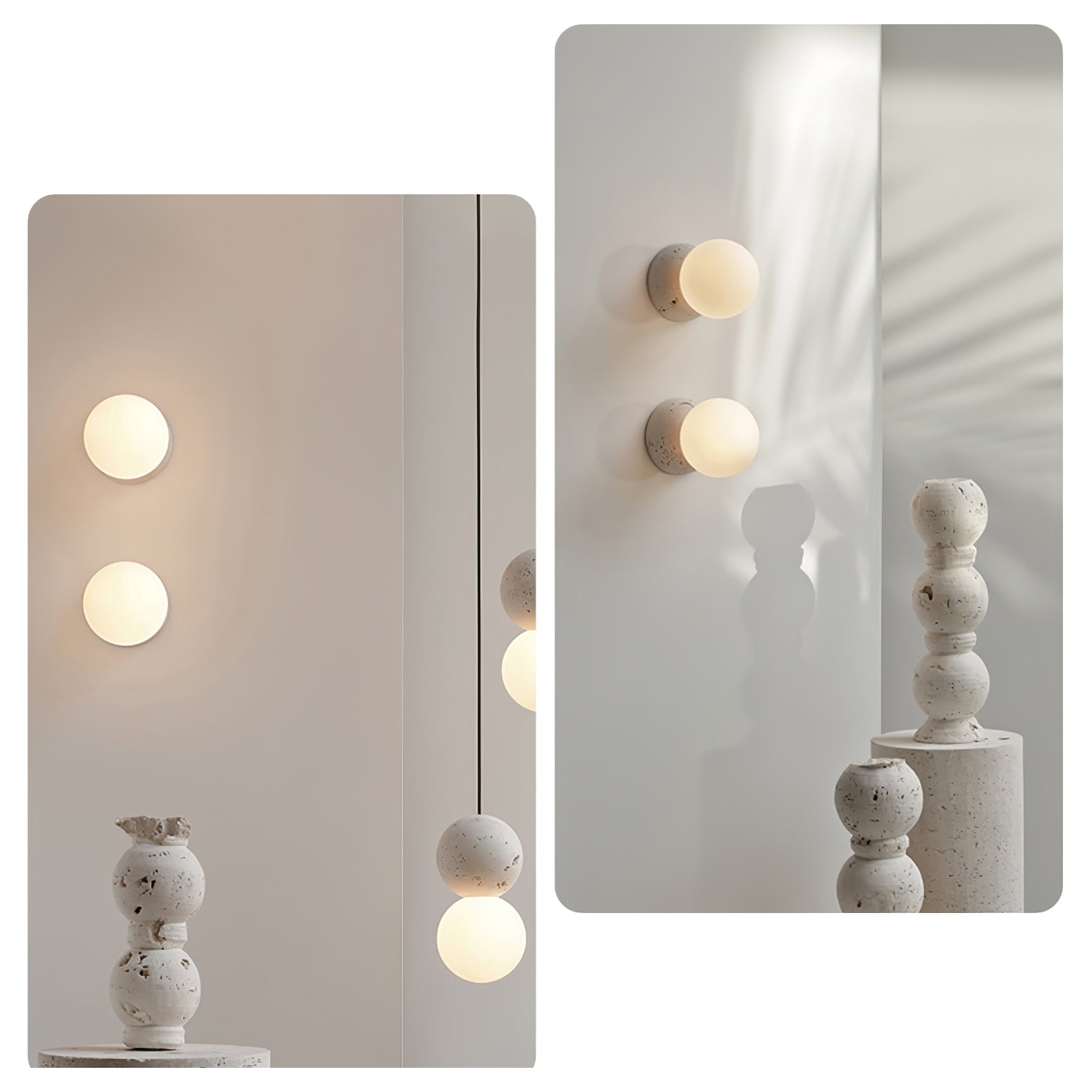 Lustra Wall Lamp Concrete Opal Glass - Letslighting