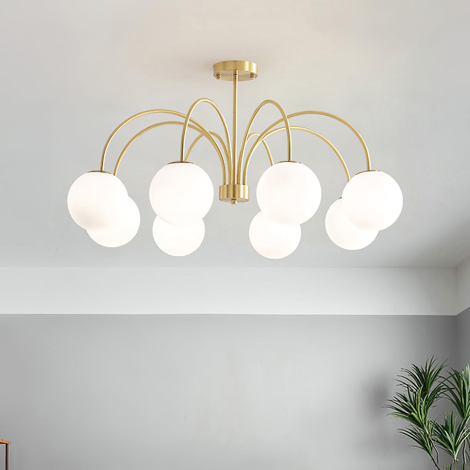 Lustra Chandelier Orillia Brass Globe Modern - Letslighting
