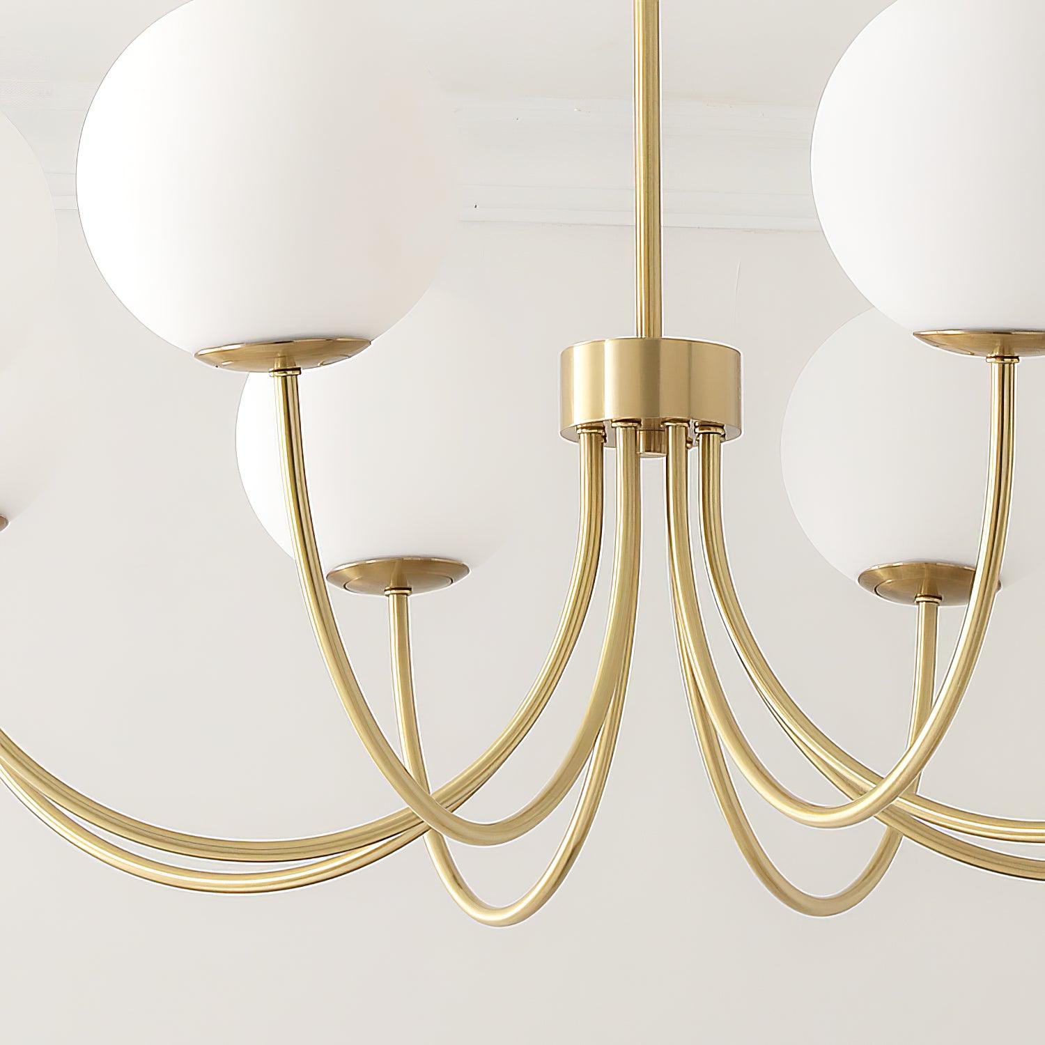 Lustra Chandelier Orillia Brass Globe Modern - Letslighting