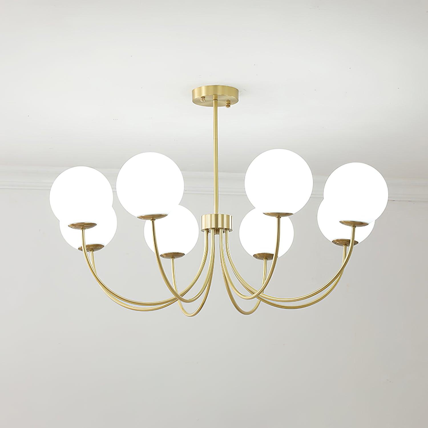 Lustra Chandelier Orillia Brass Globe Modern - Letslighting