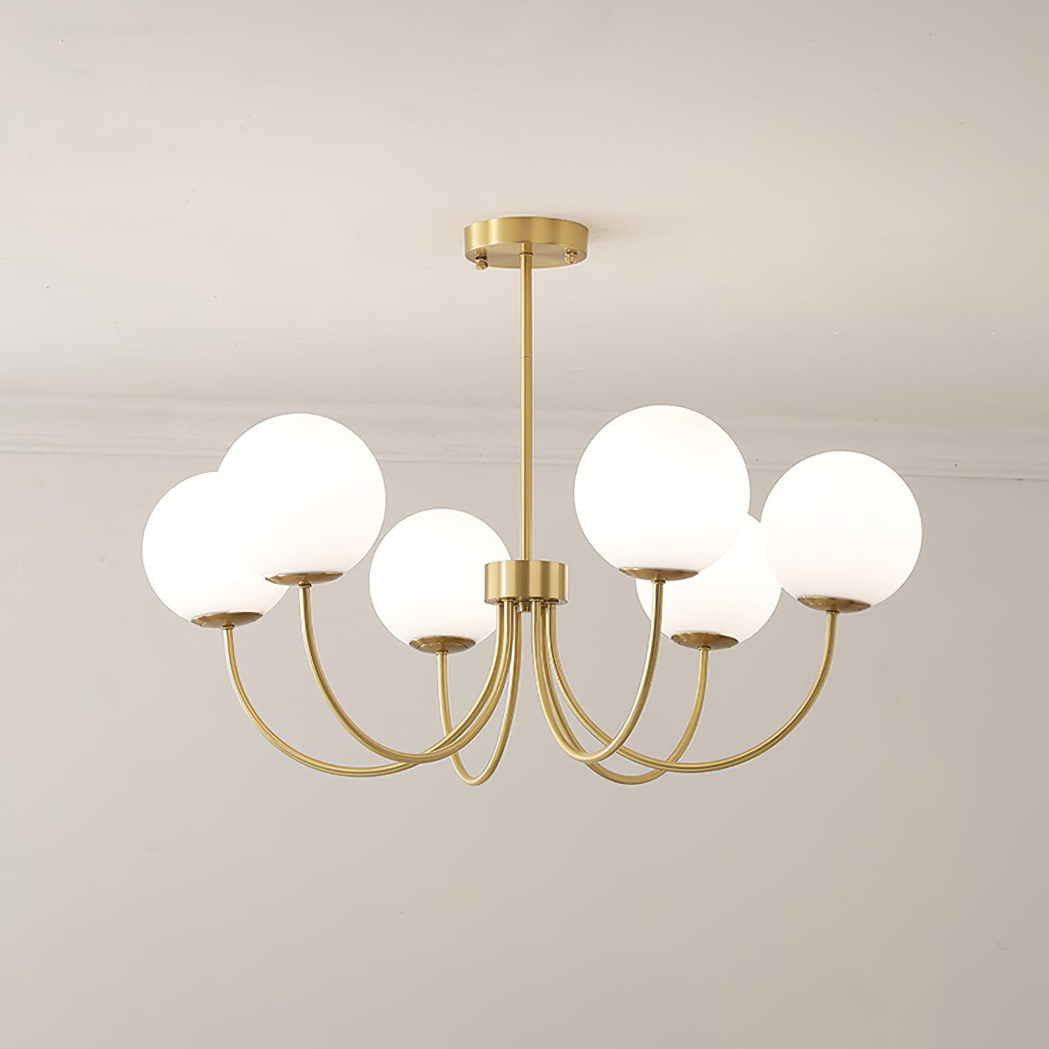 Lustra Chandelier Orillia Brass Globe Modern - Letslighting
