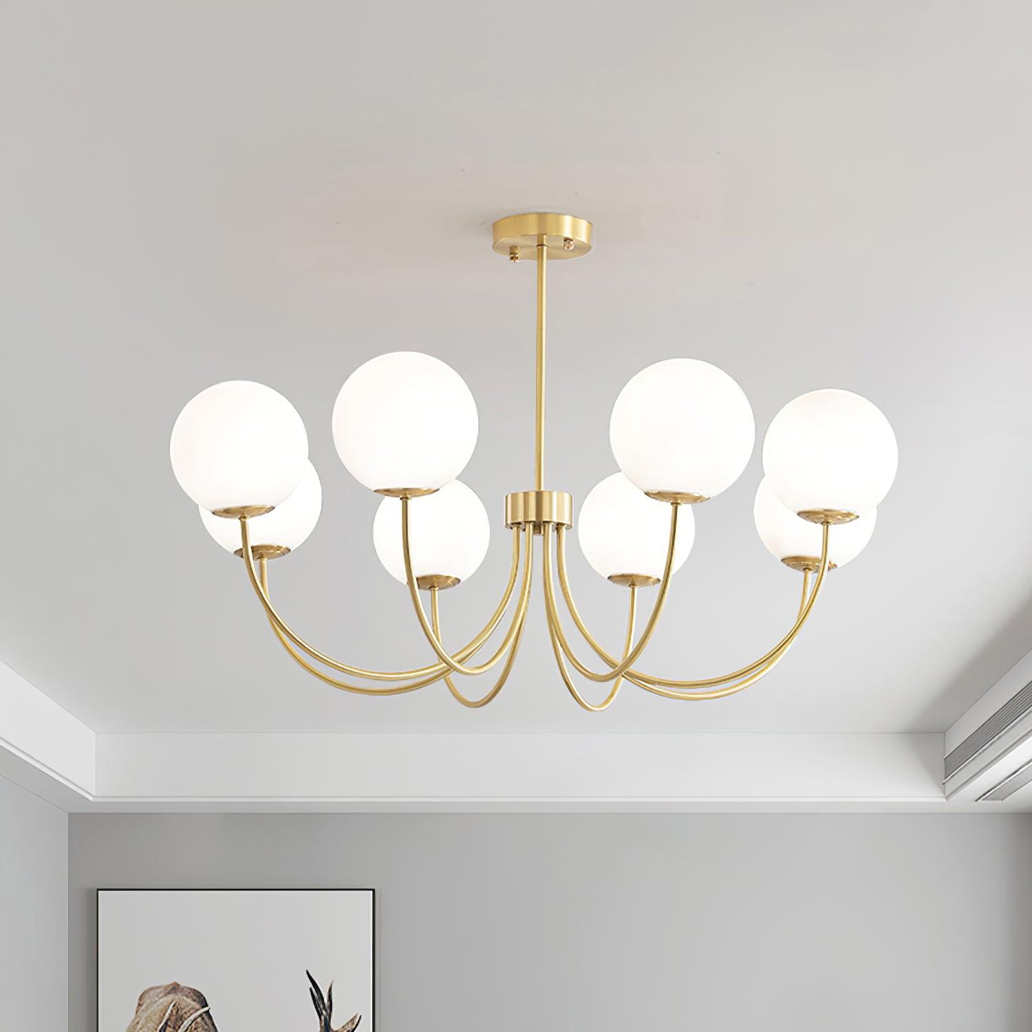 Lustra Chandelier Orillia Brass Globe Modern - Letslighting