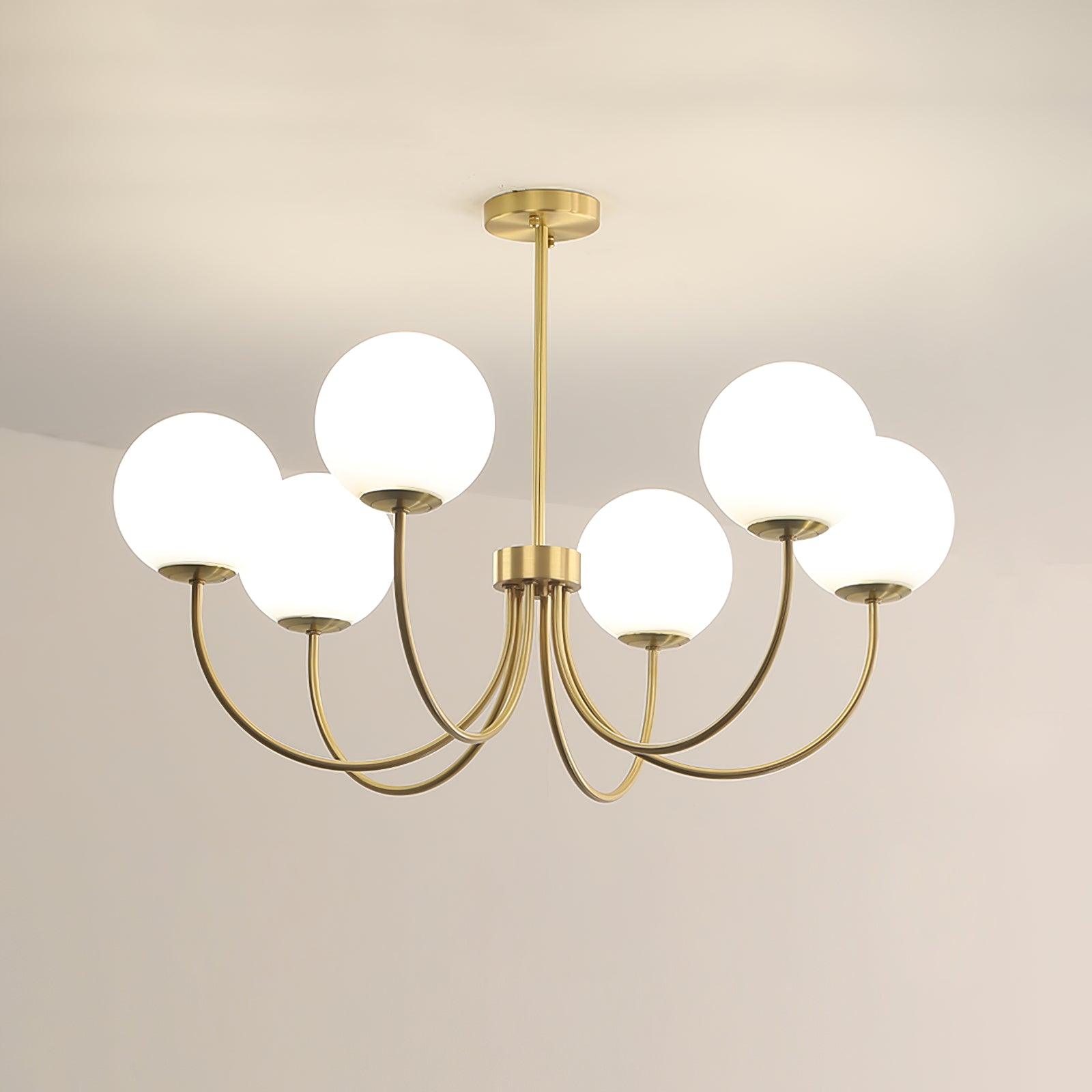 Lustra Chandelier Orillia Brass Globe Modern - Letslighting