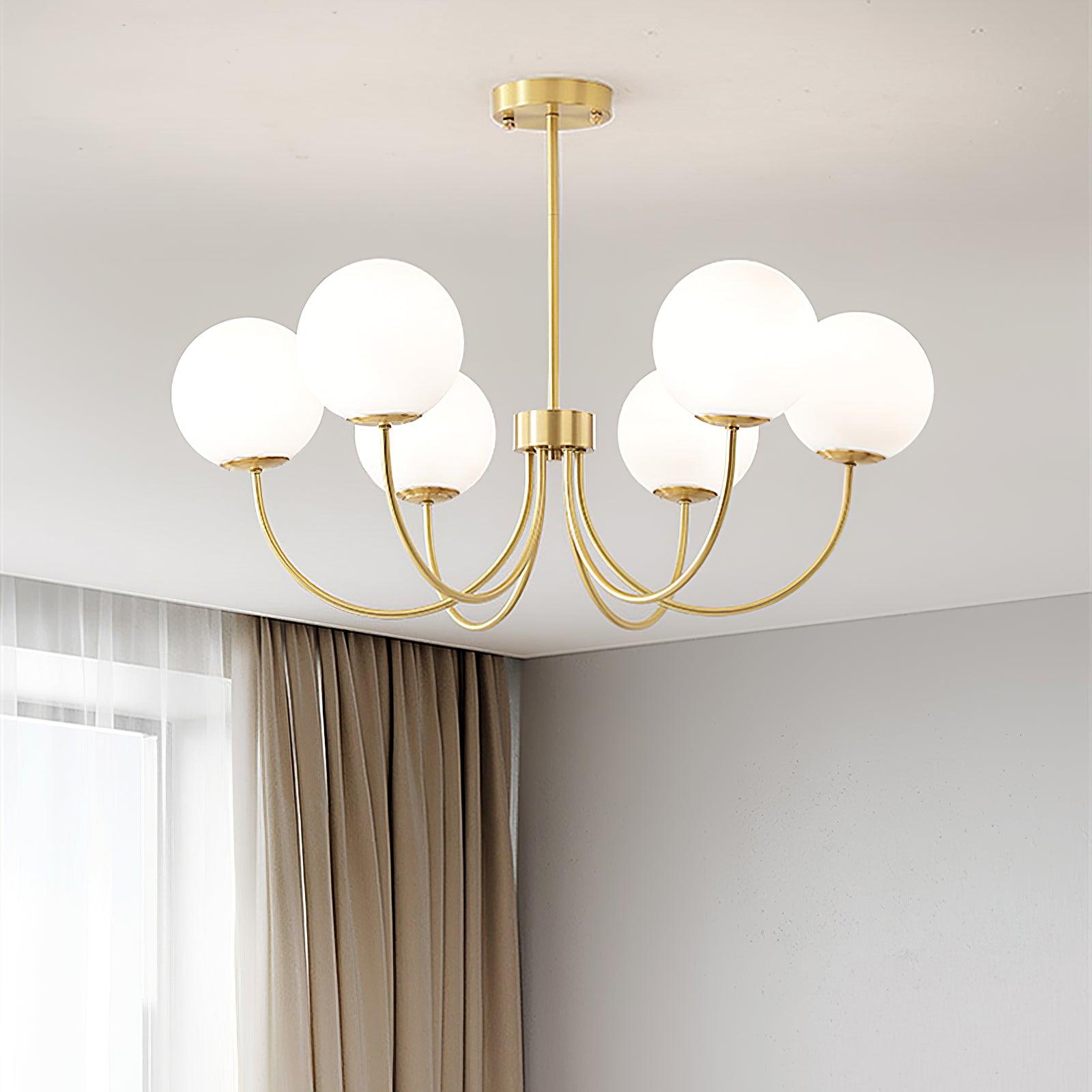 Lustra Chandelier Orillia Brass Globe Modern - Letslighting