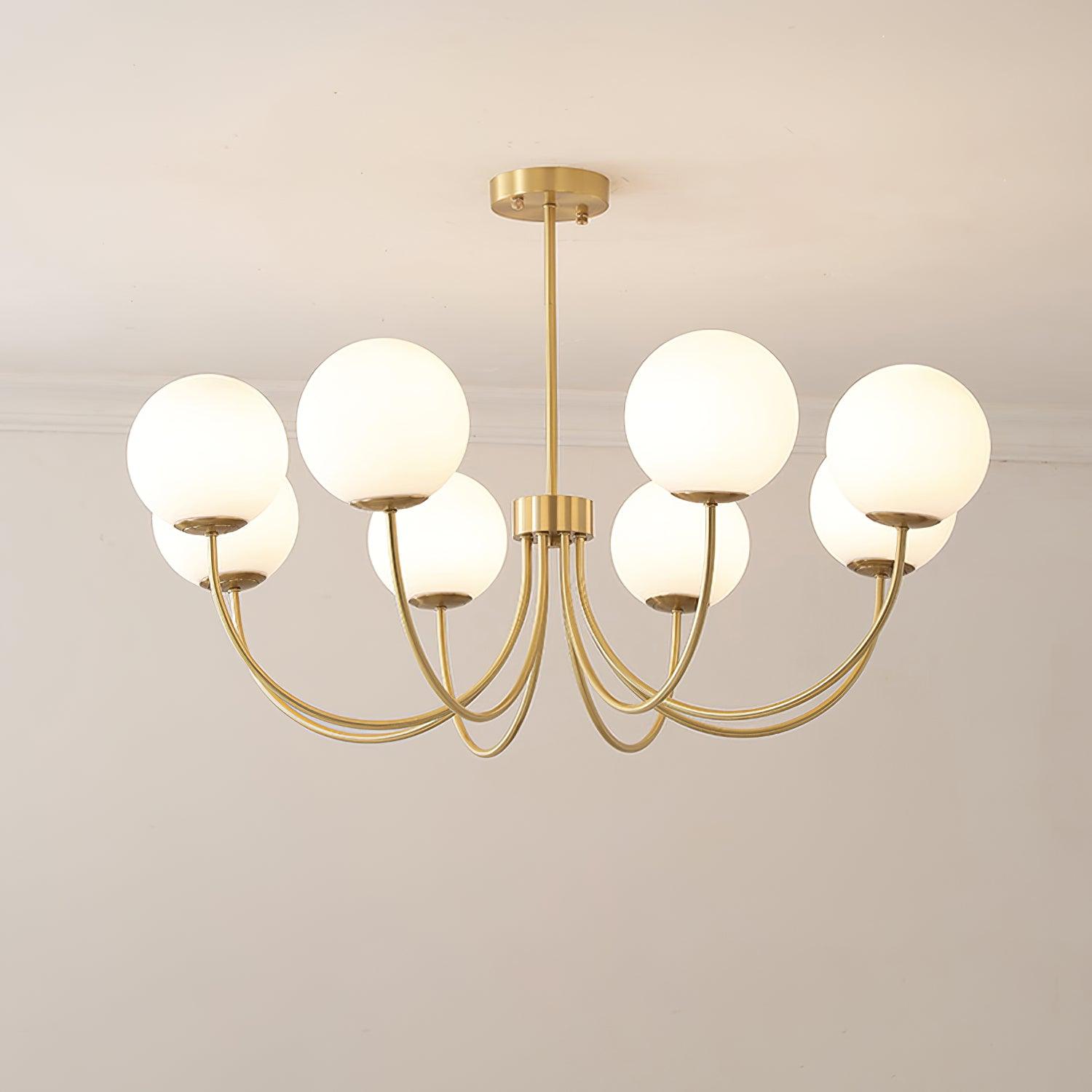 Lustra Chandelier Orillia Brass Globe Modern - Letslighting