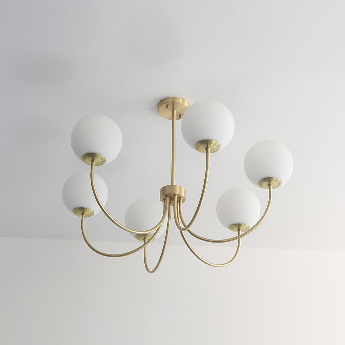 Lustra Chandelier Orillia Brass Globe Modern - Letslighting