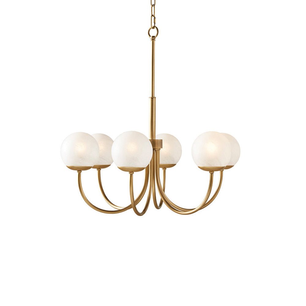Lustra Chandelier Brass Globe Orillia Elegant - Letslighting