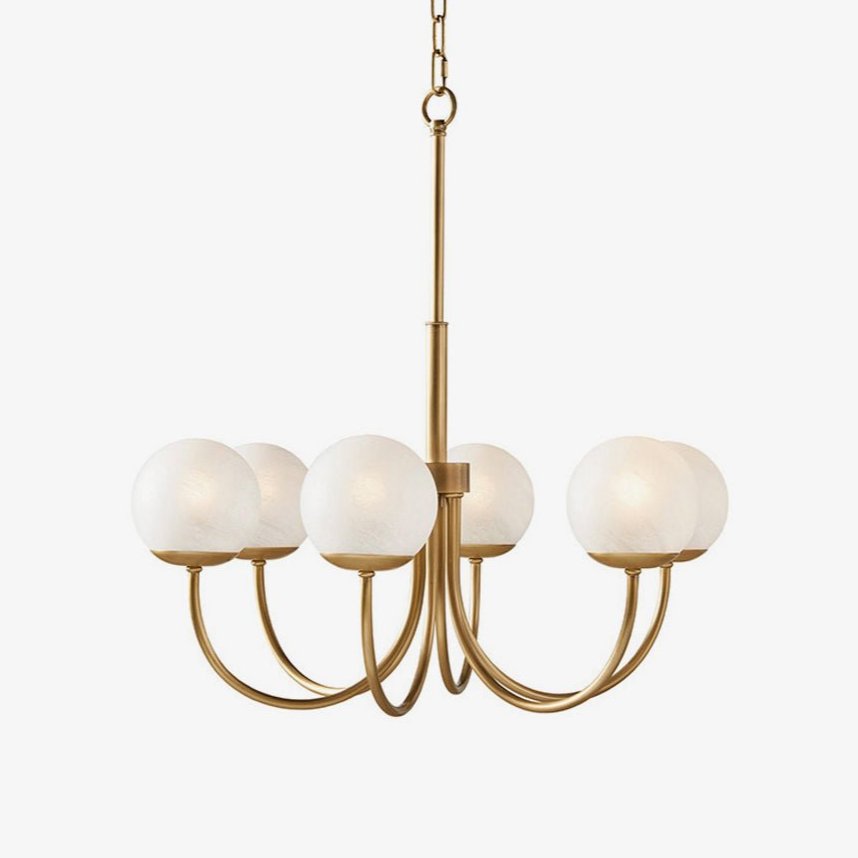 Lustra Chandelier Brass Globe Orillia Elegant - Letslighting