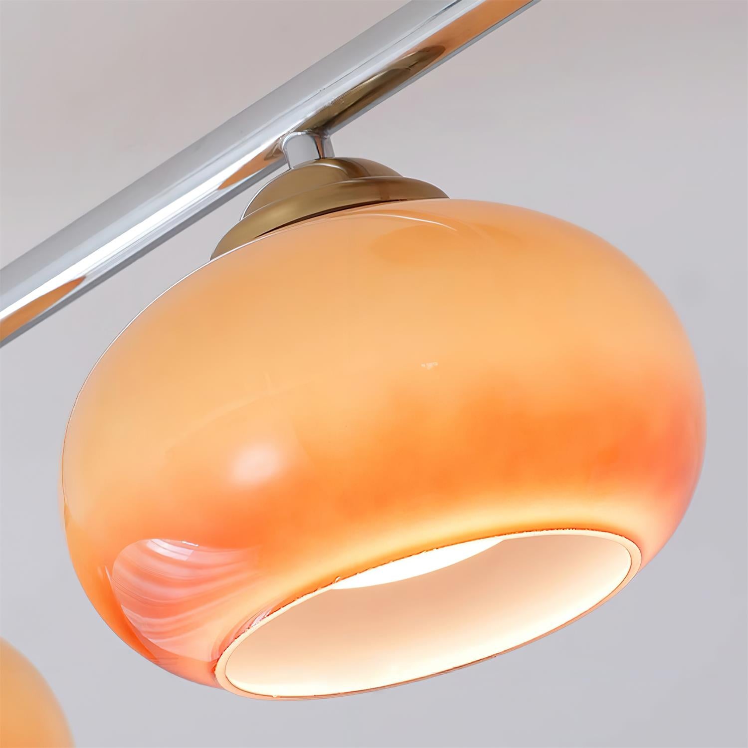 Aubrelle 4-Light Amber Glass Globe Ceiling Fixture - Letslighting