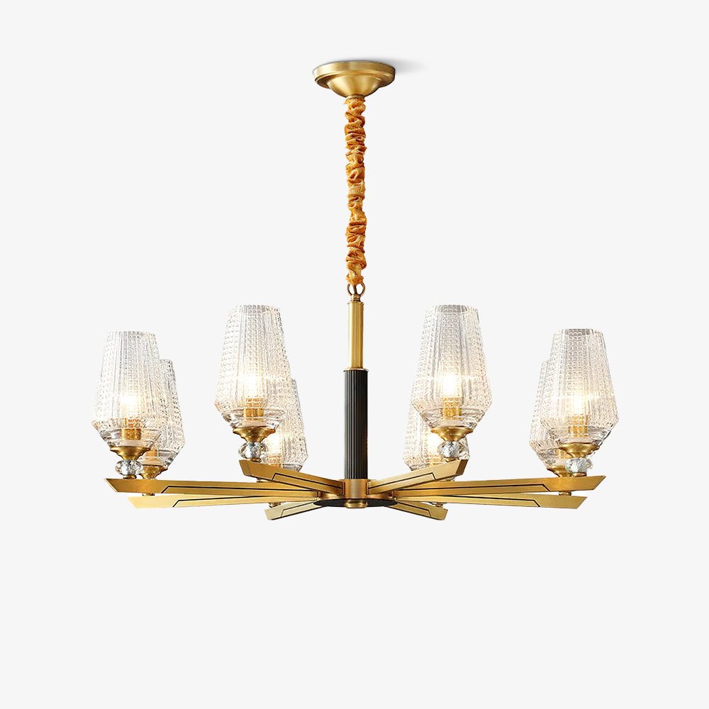Astra Luxury Hexa Brass Chandelier - Letslighting