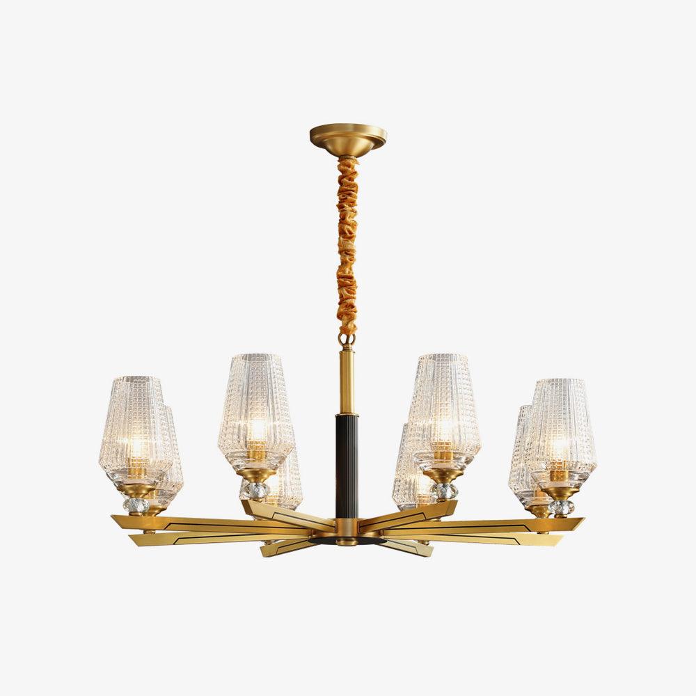 Astra Luxury Hexa Brass Chandelier - Letslighting
