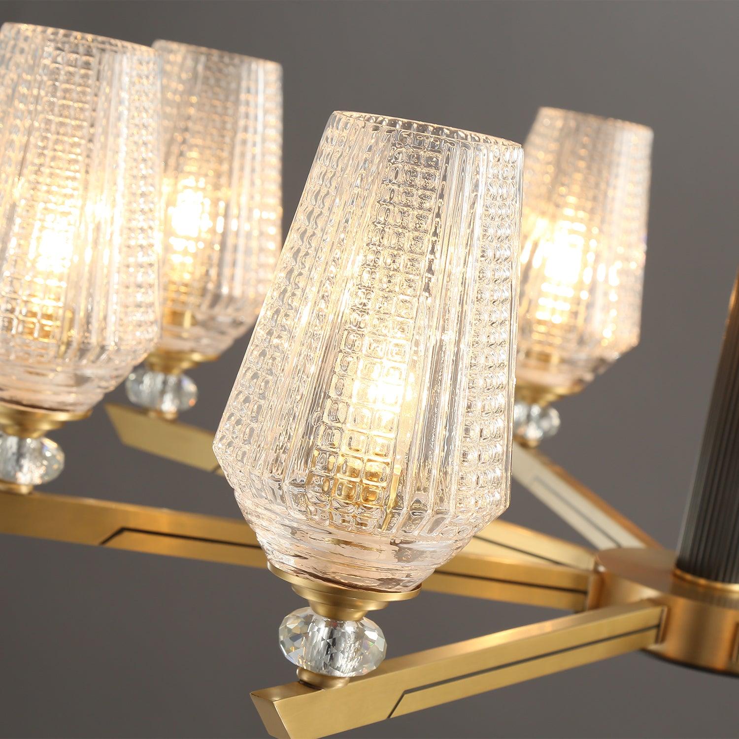 Astra Luxury Hexa Brass Chandelier - Letslighting