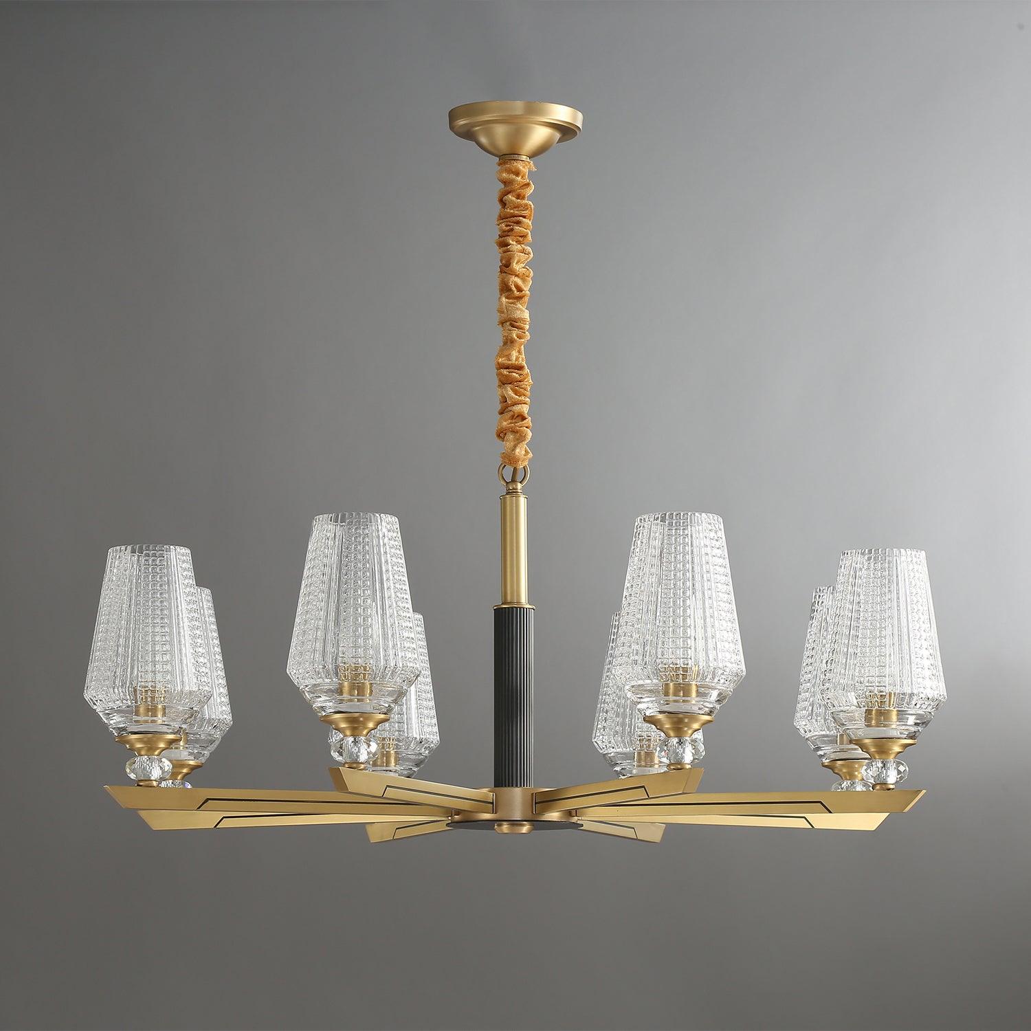 Astra Luxury Hexa Brass Chandelier - Letslighting